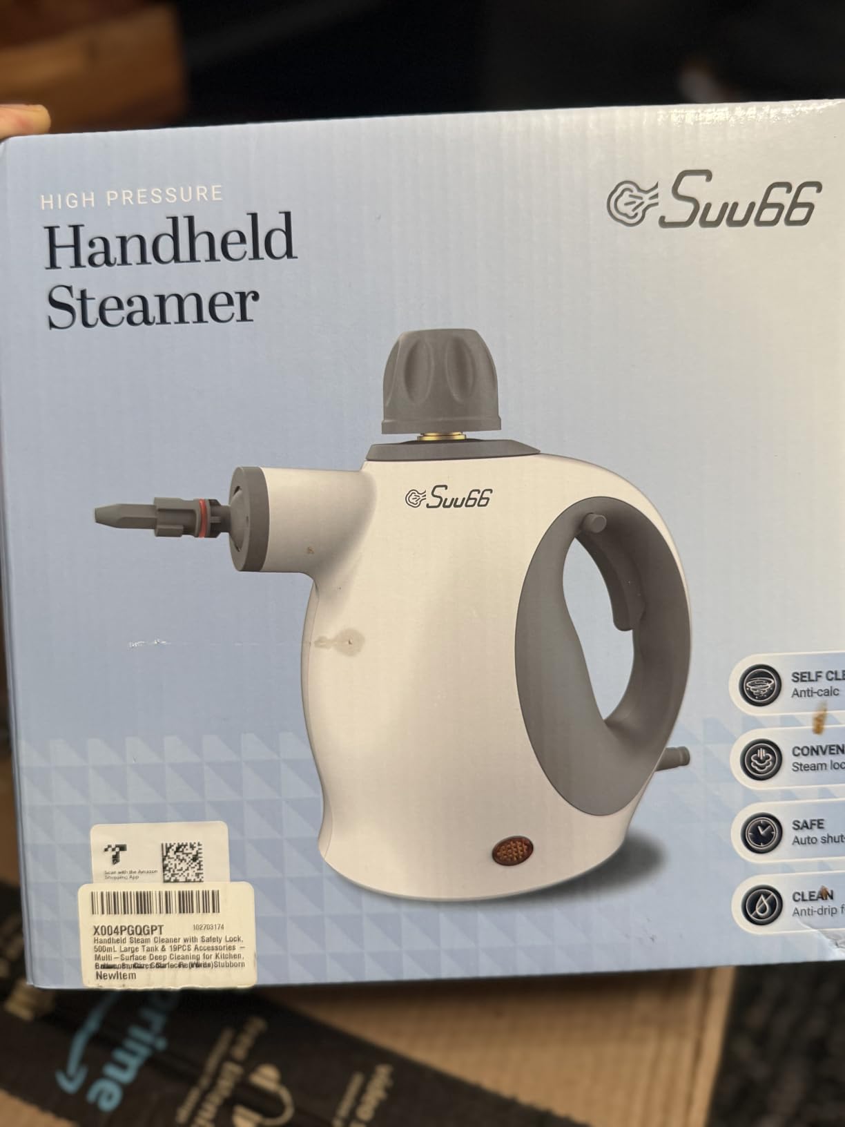 Suu66 Handheld Steam Cleaner, 500mL Tank, Deep Cleaning & 19PCS Accessories customer photo 2