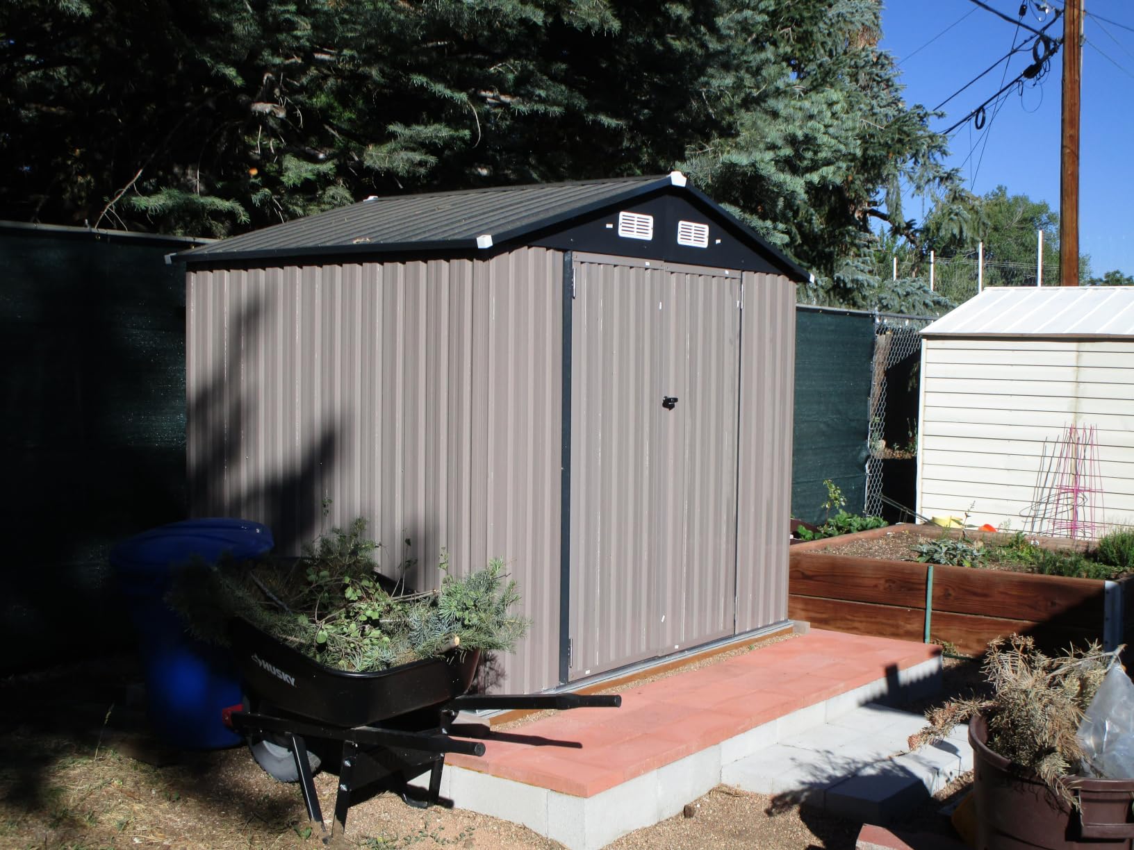 Aoxun 6x4 FT Outdoor Storage Shed, Brown customer photo 1