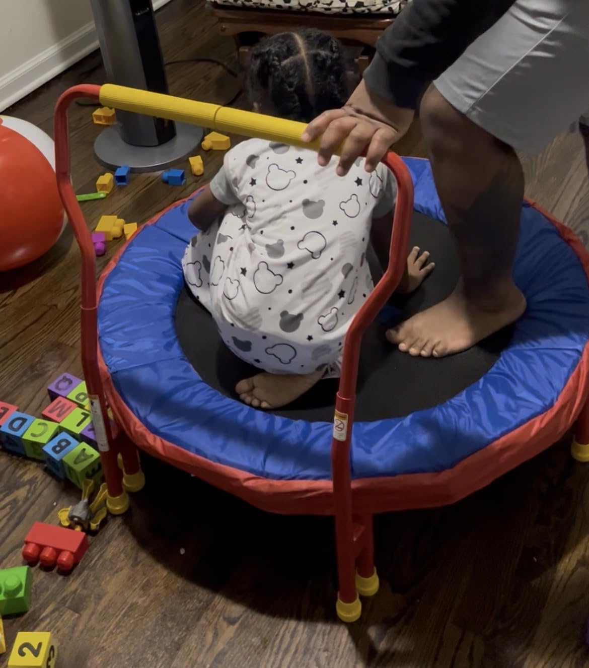 SPORTSOUL Mini Trampoline for Kids 3-6 with Super Safe Foam Handle Bar customer photo 2