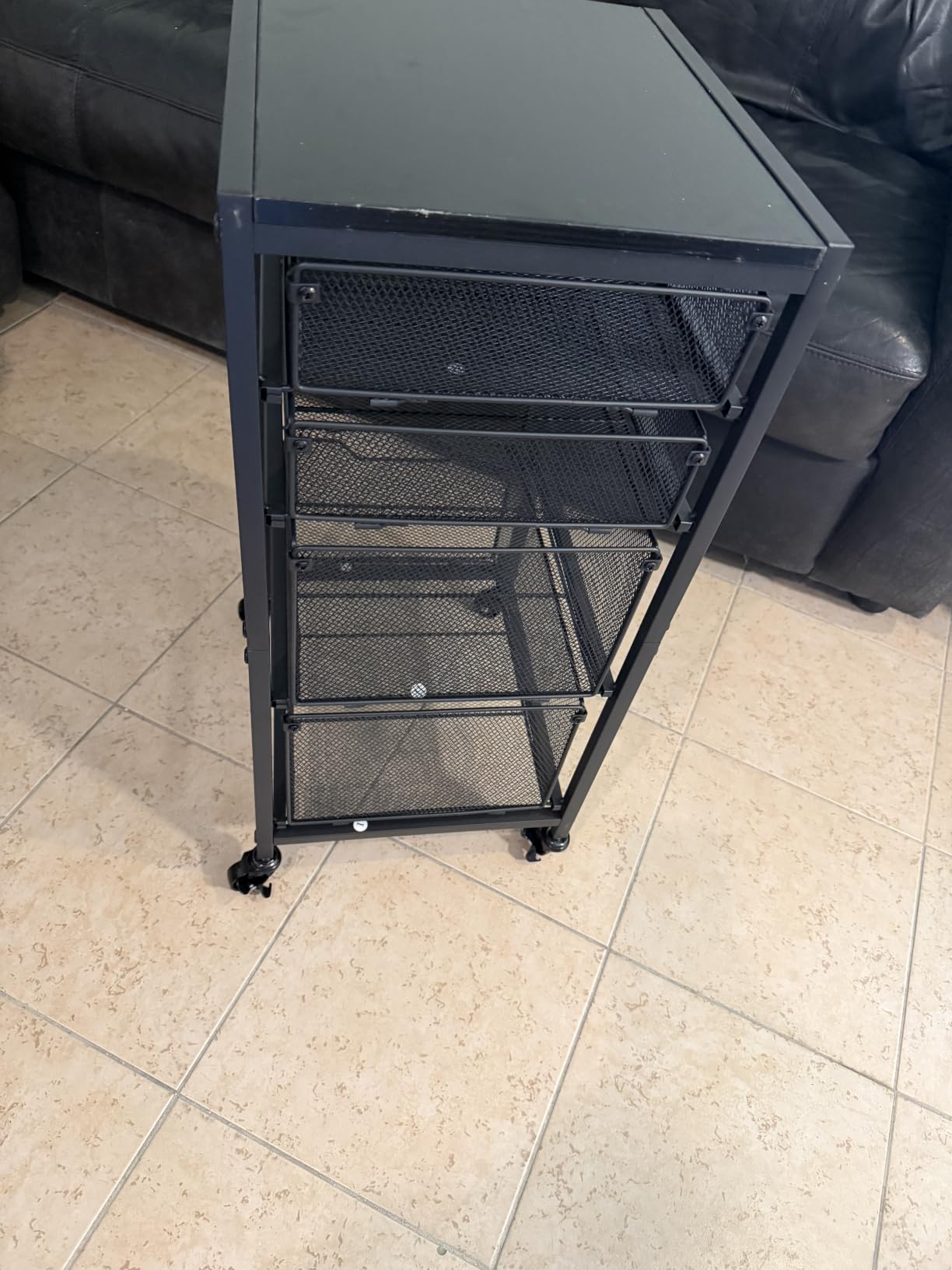Rolling Cart with Drawers, 4-Drawer Storage Cart on Wheels with Wooden Top, Metal Utility Cart with Storage Drawers, Craft Storage Art Cart for Classroom, Office, Kitchen, Bedroom,Patent Pending customer photo 2