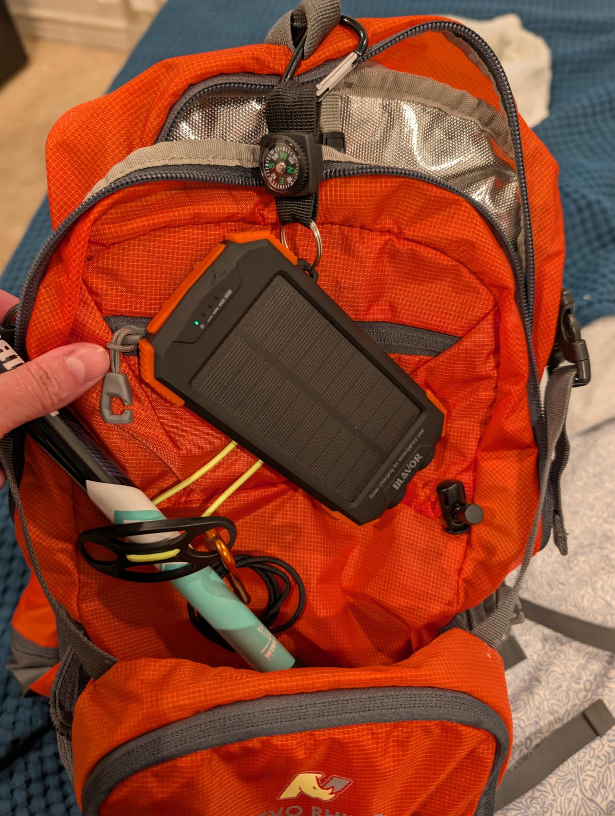 BLAVOR Solar Power Bank 10,000mAh Portable Wireless Charger with 2 Flashlights for Camping customer photo 1