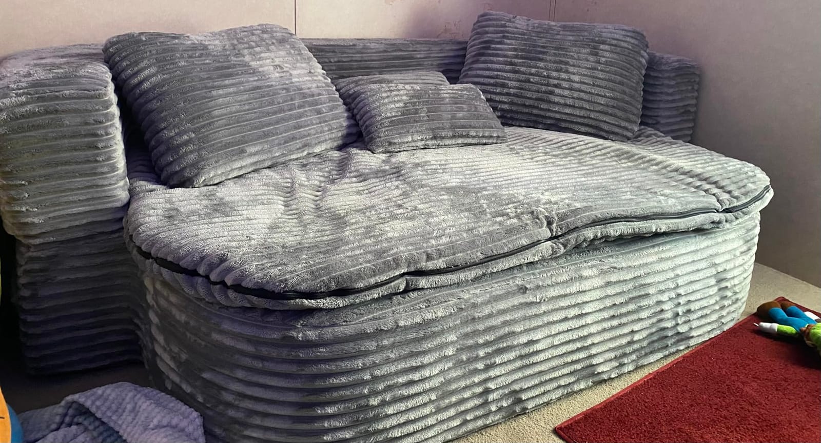 75'' Folding Sleeper Sofa Bed, Memory Foam Boneless Couch customer photo 2