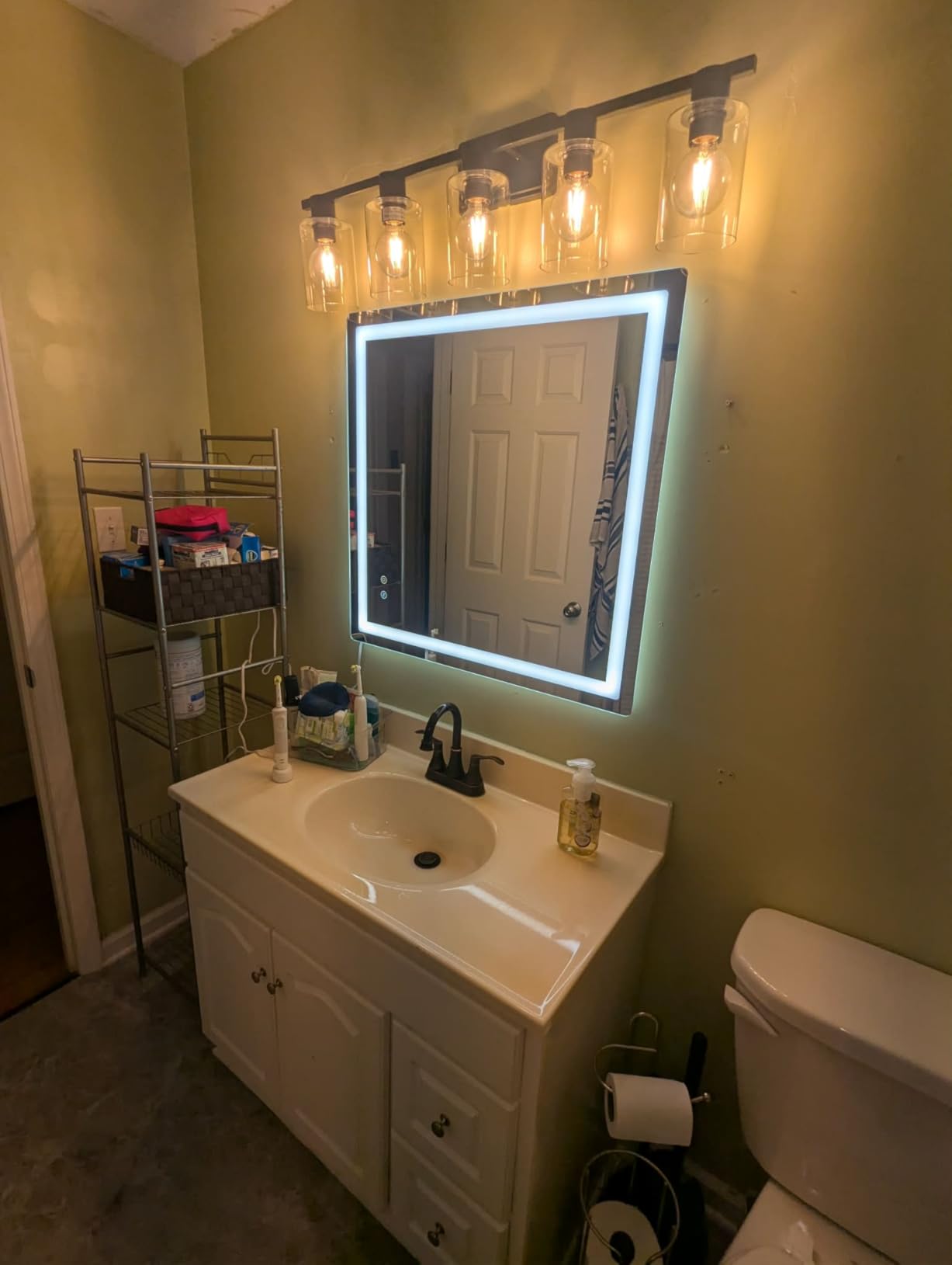 Delma 30x50 LED Bathroom Vanity Mirror with Lights, Anti-Fog, Dimmable customer photo 2