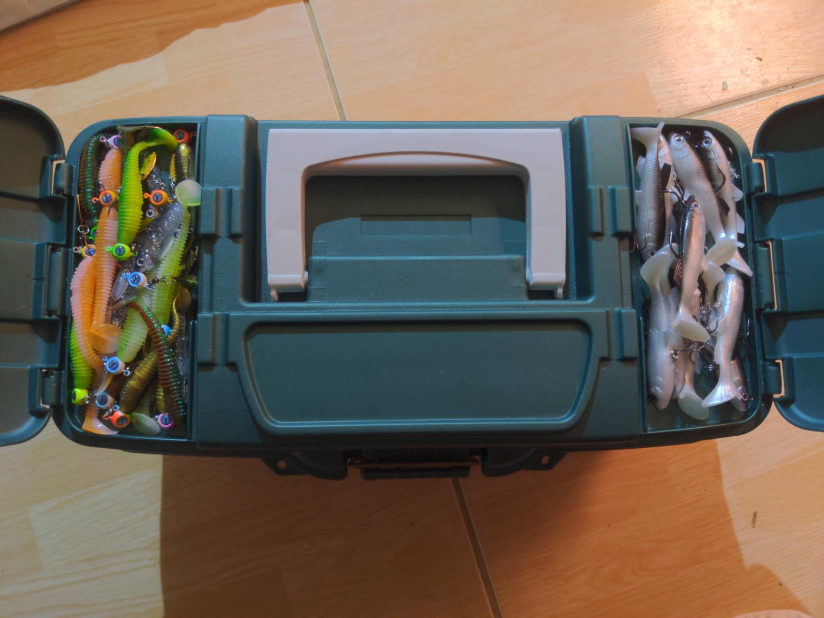 Plano Three-Tray Tackle Box, Blue/White, Rust-Proof Brass Latch, Top-Access Tray with Deep Storage, Made in the USA customer photo 1