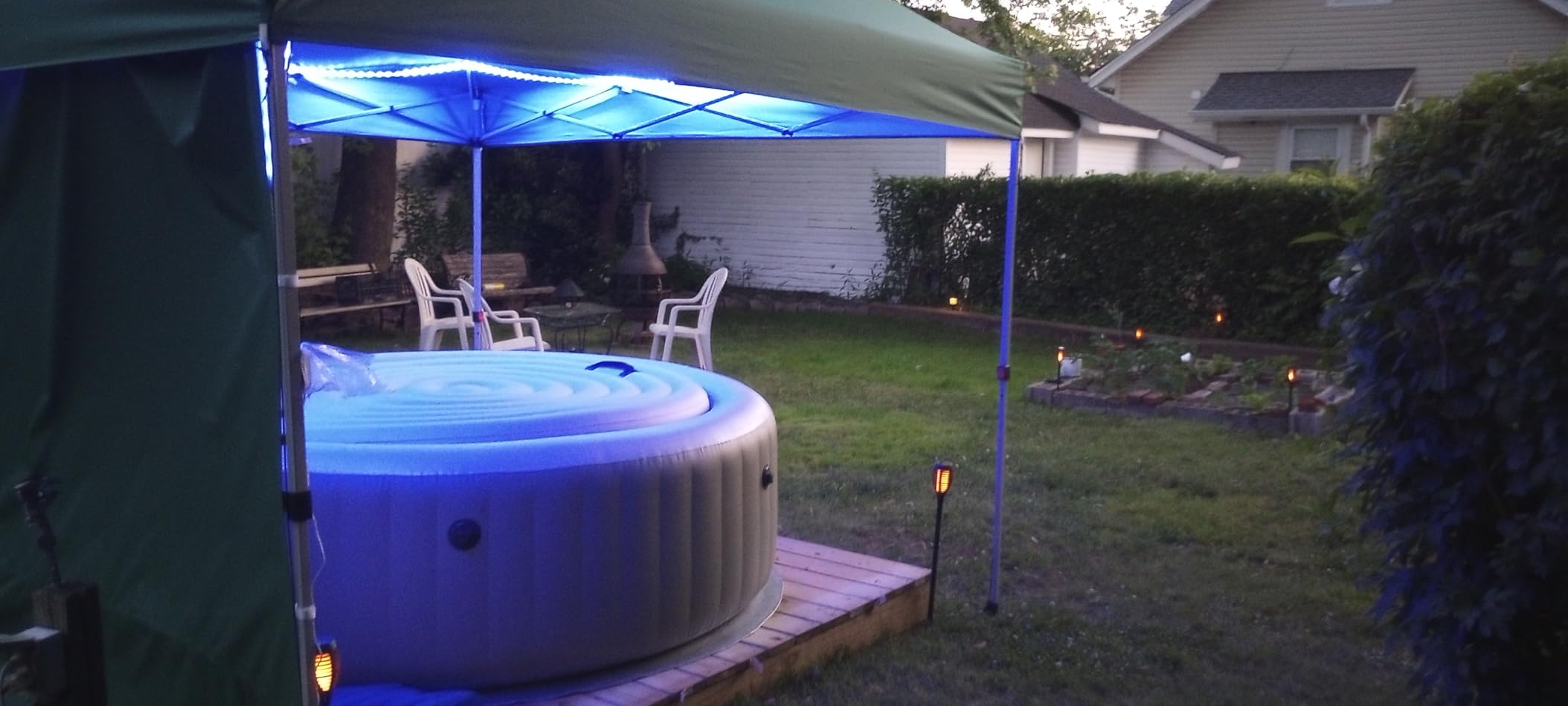 INTEX 28427EG PureSpa Bubble Massage Spa Set Outdoor Inflatable Portable Hot Tub, Includes Energy Efficient Spa Cover, Saltwater System Ready, 6 Person, 85in x 28in customer photo 2