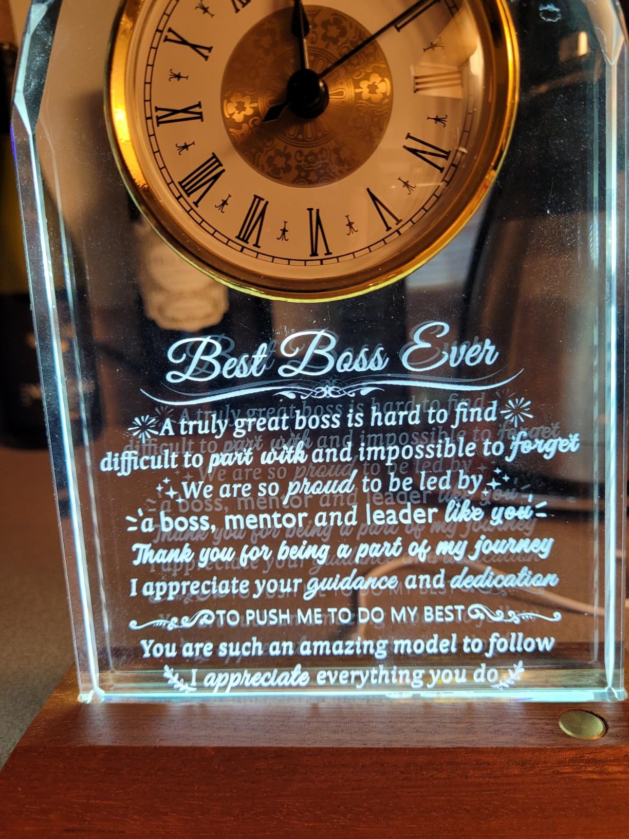 Arikyrist Thank You Gifts for Women Men Glass Clock Appreciation Gift customer photo 2