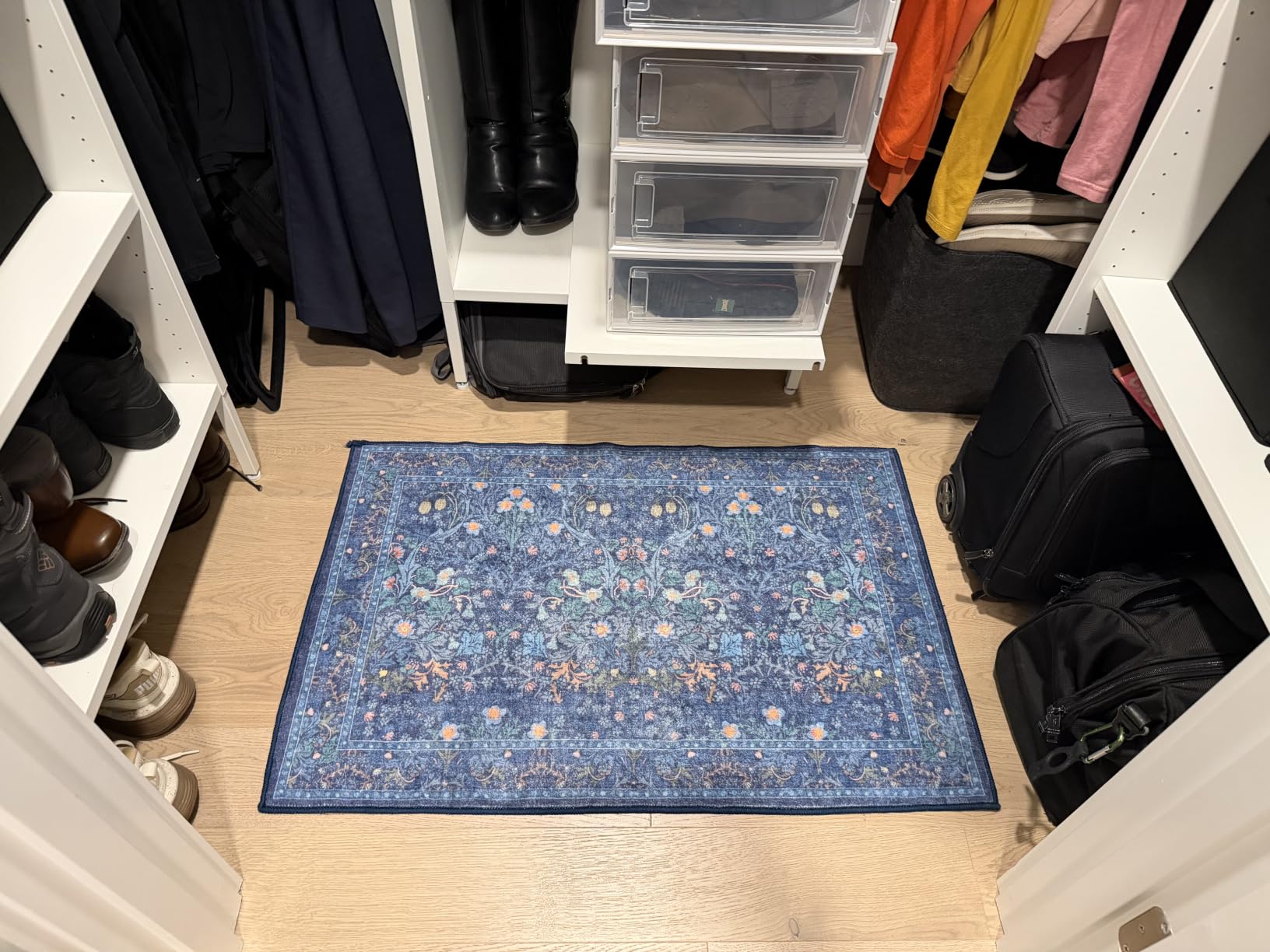 Washable 9x12 Living Room Rug - Moss Brown Floral Area Rug for Dining Room Under Table, Low Pile Non-Slip Floor Carpet for Bedroom Under Bed - Vintage Taupe Olive Design & Stain Resistance customer photo 1