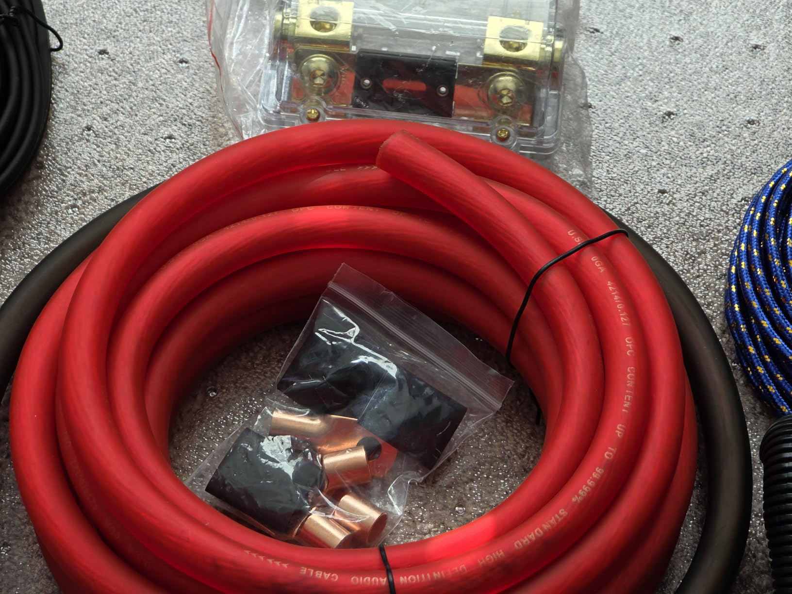 0 Gauge AMP Wiring Kit OFC with 250A ANL Fuse, Complete Amplifier Wire Kit | 99.99% OFC 1/0 Gauge Power Cable Kit, 3000W audio system customer photo 2