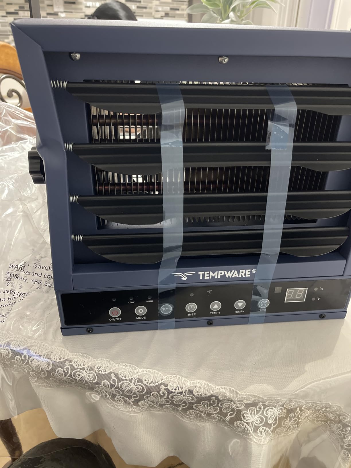 TEMPWARE 240V Hardwired Electric Garage Heater 7500W with Remote Control | Fan-Forced Shop Heater with 12H Timer, Overheat Protection, Digital Thermostat,Ceiling Mount Heater for Warehouse customer photo 1
