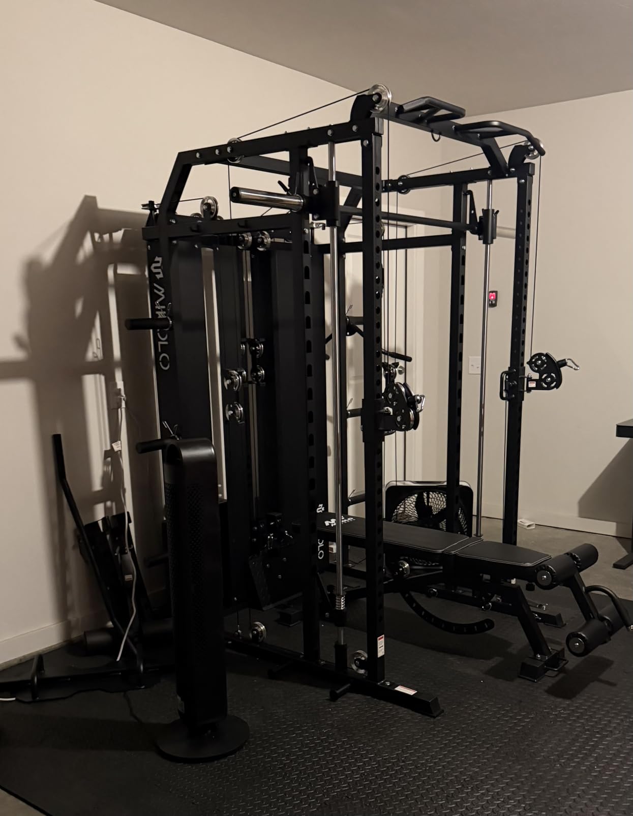 Mikolo Smith Machine with Weight Stack, Power Cage Home Gym System with LAT Pulldown & Cable Crossover, Multi-Functional Trainer with Dual Pulley System, Includes 10+ Free Attachments customer photo 2
