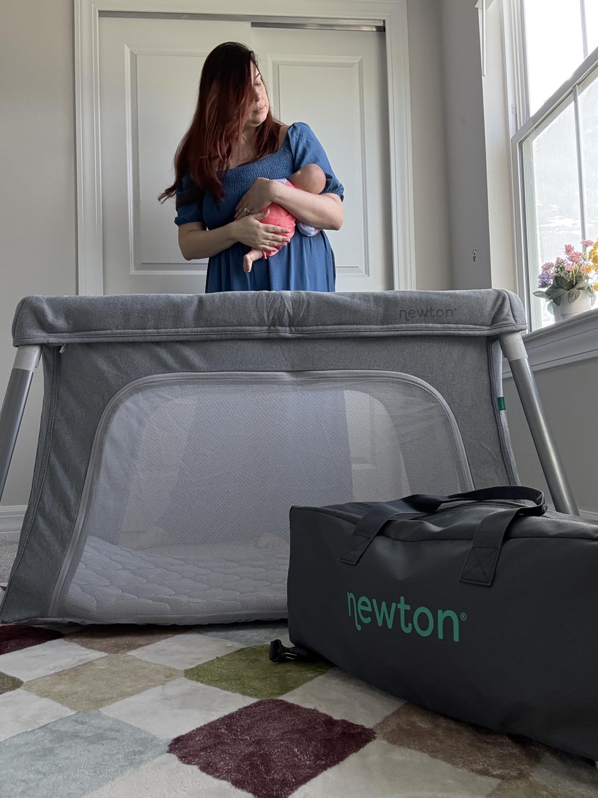 Newton Baby Compact Travel Crib & Play Yard, Carry-On Size - Sand | Compact Travel Crib, Carry-On Size, Foldable, Backpack Straps, Breathable & Washable Mattress, Play Yard, Portable Playpen customer photo 1