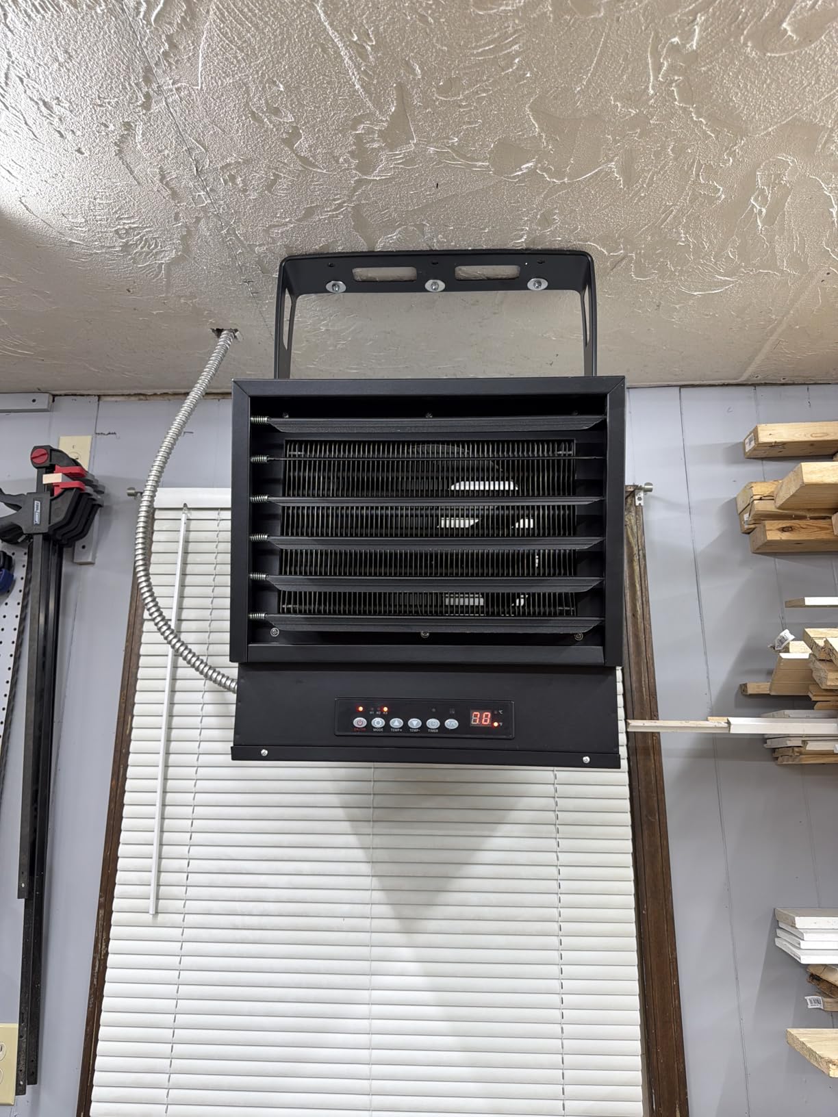Electric Garage Heater for Indoor Use - 5000W, 240V Wall/Ceiling/Floor Mounted Shop Heater, Dual Overheat Protection & 3 Adjustable Angles, Industrial Heavy-Duty Heaters for Workshop, Warehouse customer photo 2