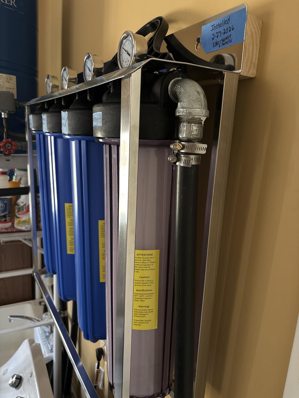 NU Aqua 4-Stage Salt Free Water Softener Whole House Water Filter System | 20