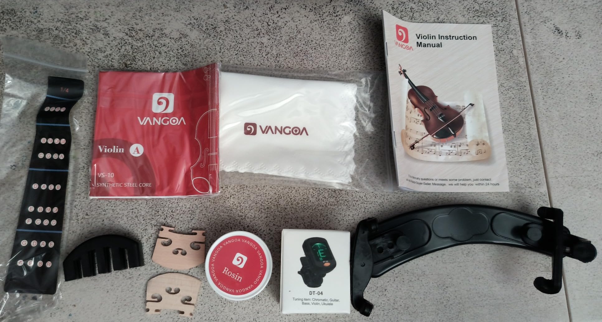 Vangoa 1/4 Kids Violin Set for Beginner Children Student Quarter Size Acoustic Violin Starter Kit with Case, Rosin, Bow, Strings, Mute, Fingerboard Stickers, Natural customer photo 1