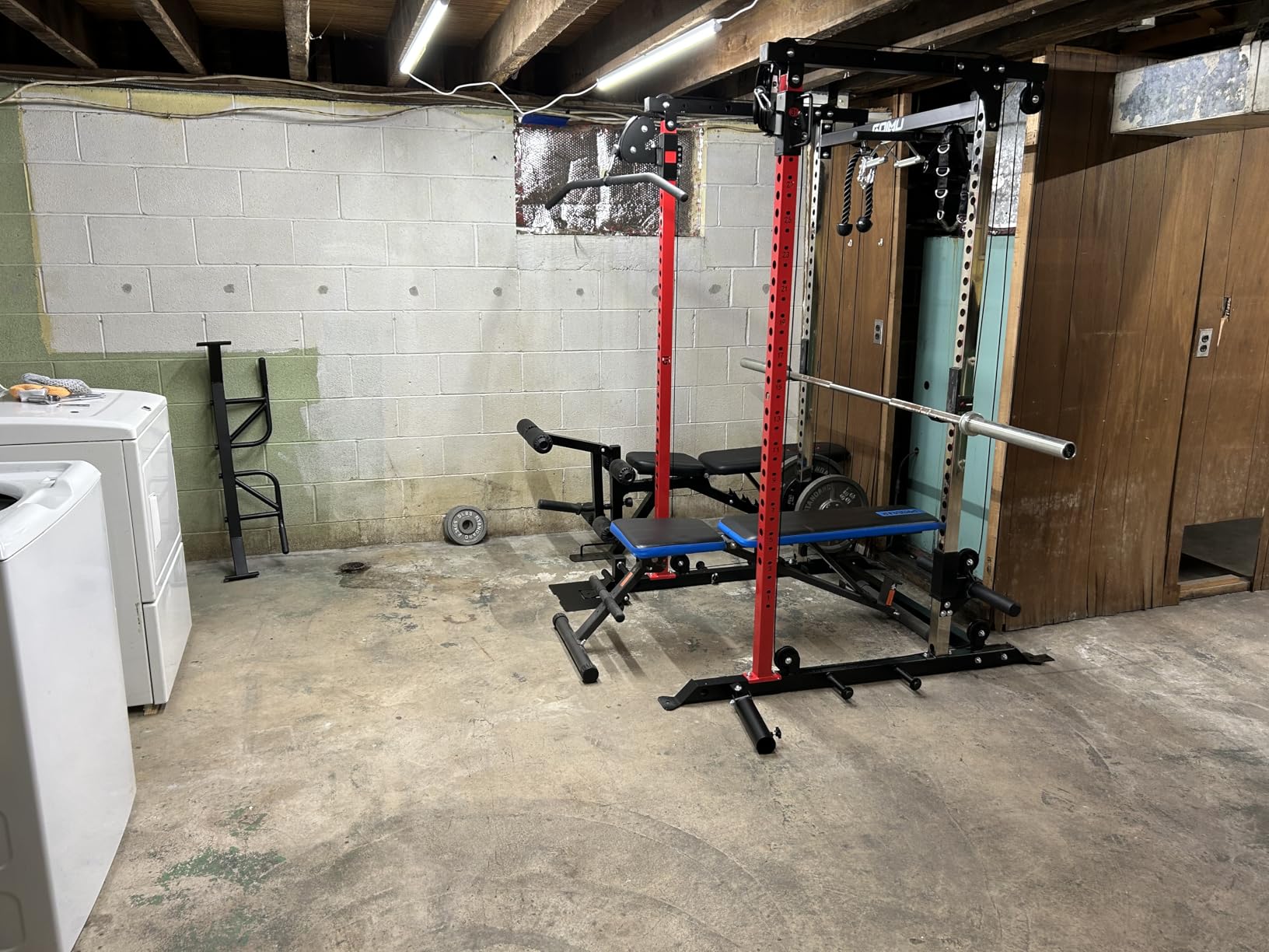 DP01 Power Cage, 2000LBS Squat Rack with Cable Crossover and Dual Independent Pulley System, Full Cage for Full Body Training, Power Rack with More Training Attachments for Home Gym customer photo 1