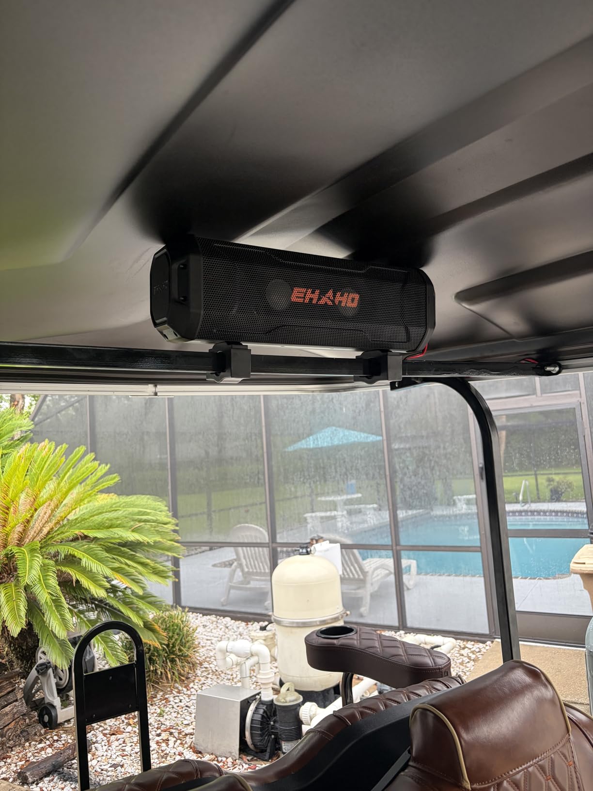 Ehaho 26'' UTV Sound Bar, Golf Cart Speaker Bluetooth with RGB Party Lights | 6-Speaker SXS SoundBar, IP66 Waterproof ATV Speaker System with EQ, Party Mode, RF Remote, AUX for Polaris RZR CFmoto Can-Am customer photo 1