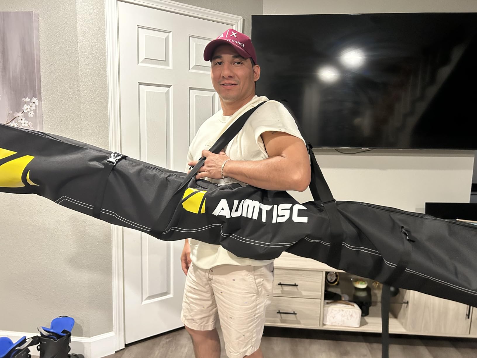 AUMTISC Ski and Boot Bag Combo, Padded Ski Bag for Air Travel, Two Piece Snow Ski Travel Bags for Flying, Adjustable Length Ski Storage Bags for Skis Up to 200cm and Boots Up to Size 13 customer photo 1