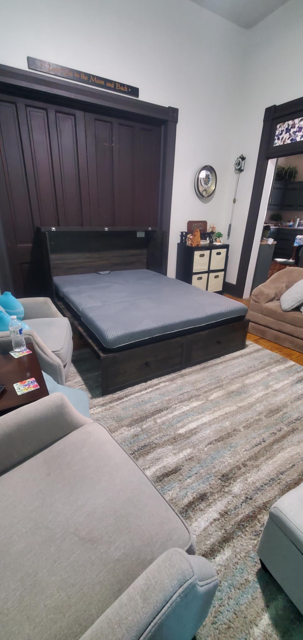 LUXOAK Full Murphy Cabinet Bed with with Storage & Charging Station customer photo 1