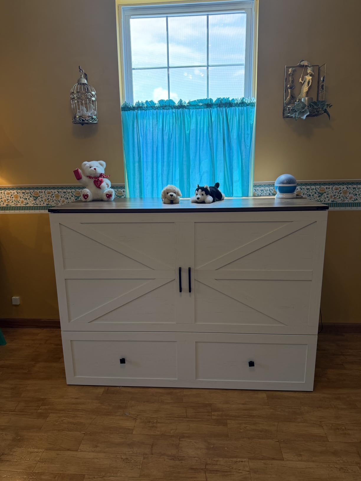 LUXOAK Full Murphy Cabinet Bed with with Storage & Charging Station customer photo 2