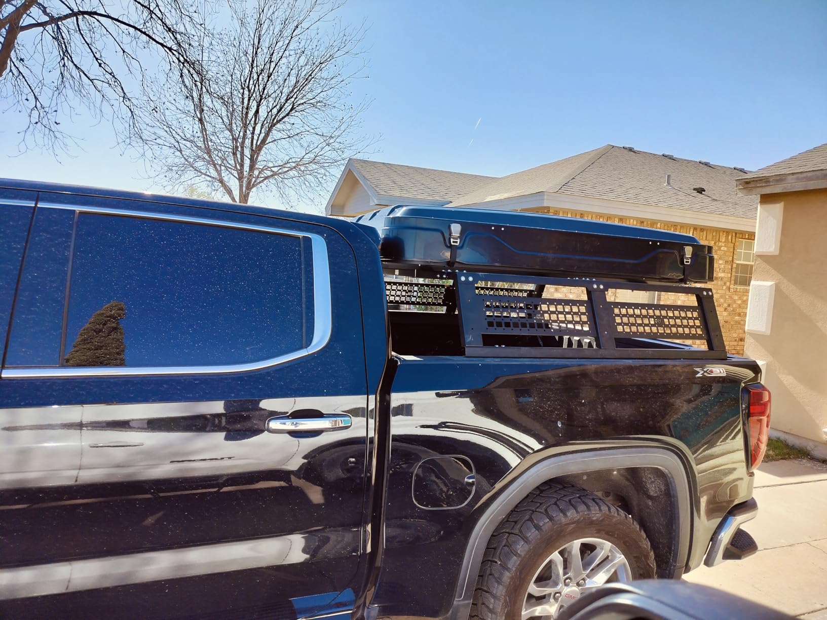 JOYTUTUS 24.6 Inch Full Size Truck Bed Rack with Foldable Molle Panel | Overland Bed Racks for Trucks Compatible with F150 F250 F350 Silverado Sierra Ram, Truck Bed Rack for Roof Top Tent customer photo 2