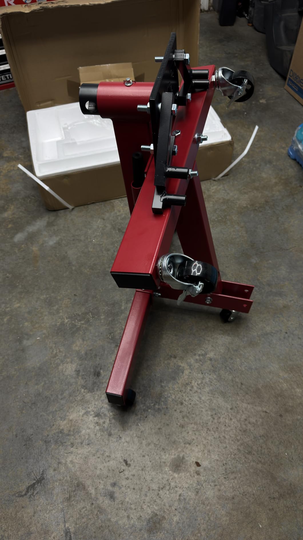 Maxority 1500 lbs Cast Iron Heavy-Duty Foldable Engine Motor Stand for Vehicle Maintenance and Auto Repair with 360° Rotating Head, 4 Adjustable Arms and 5 Casters customer photo 1