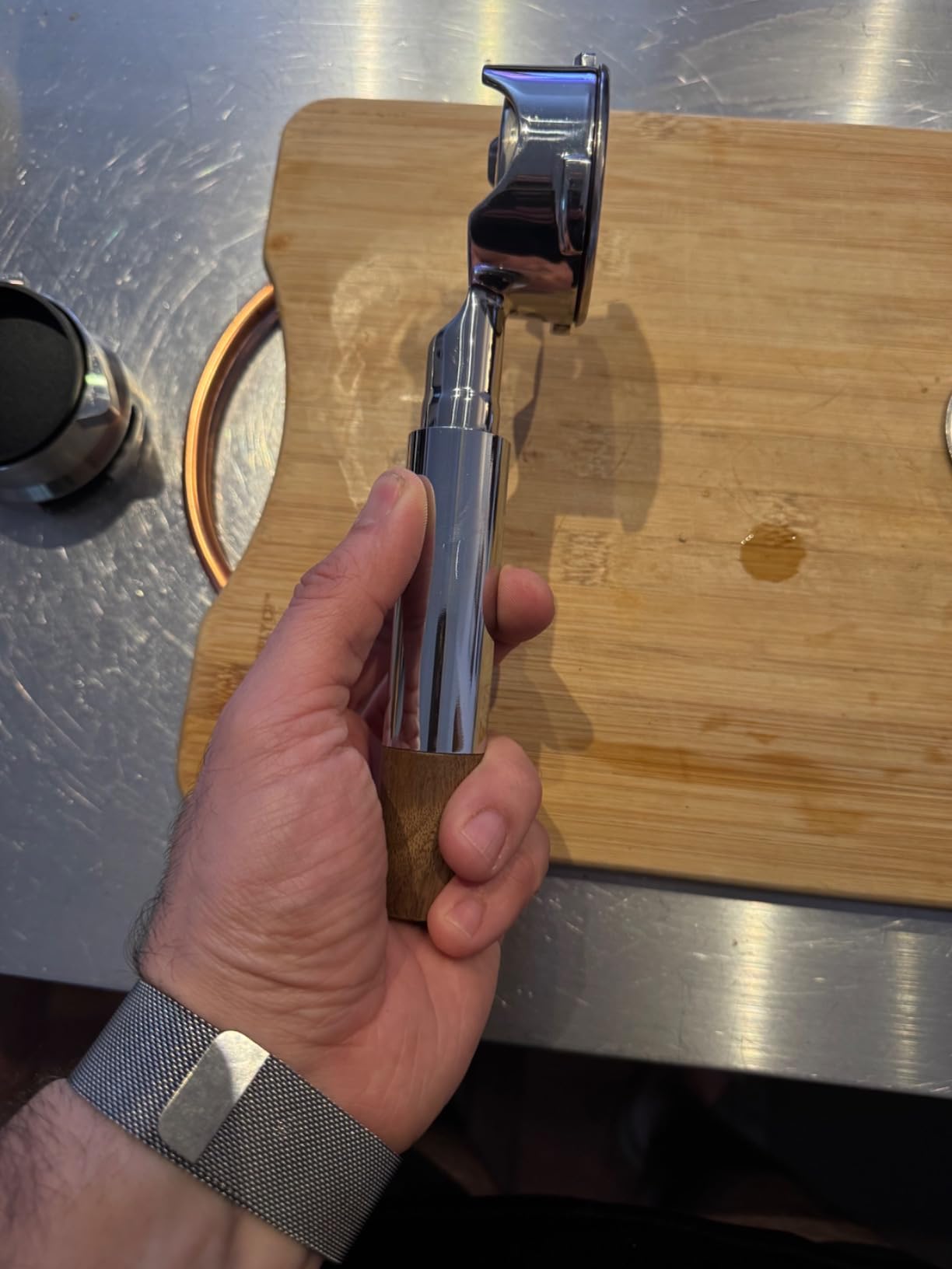 IKAPE 58mm Bottomless Naked Portafilter, Black Compatible with E61, Rocket, Sanremo, Slayer, Flair 58, ECM, etc. Espresso Machines(20g Basket Included) customer photo 1