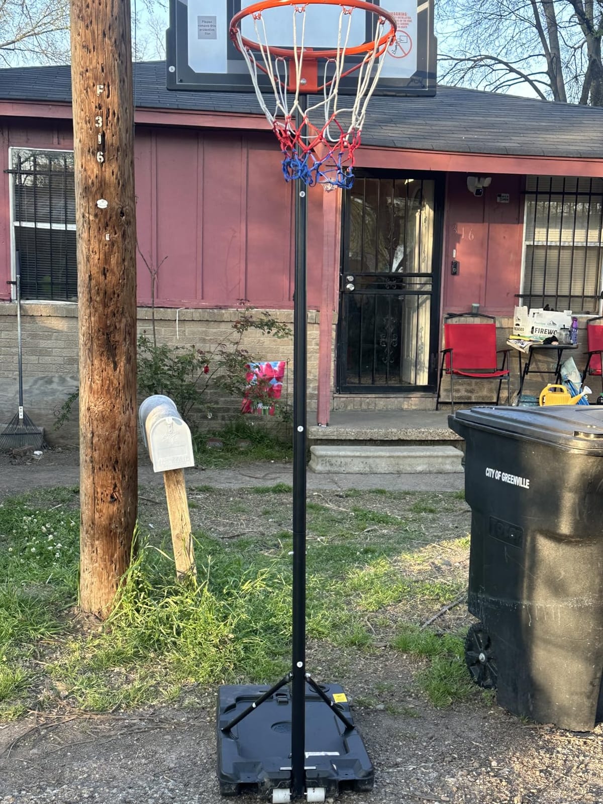 TONBUX Kids Basketball Hoop Outdoor, 3.5-7ft Stepless Adjustable Height, Portable Basketball Hoop for Kids in Backyard, Driveway and Indoor, Shatterproof PC Backboard customer photo 1