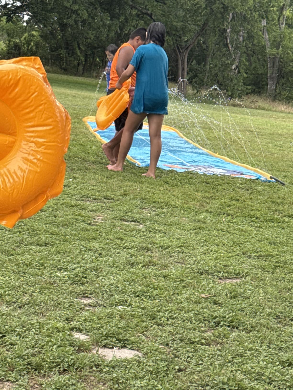 Spring Water Slip and Water Slide, 22ft *2 Lanes Slip Water Slides for Kids Backyards Ages 5-8 8-12 with Sprinkler and Inflatable Bodyboards, Summer Water Fun Toy for Outdoor Lawn Games Play customer photo 1