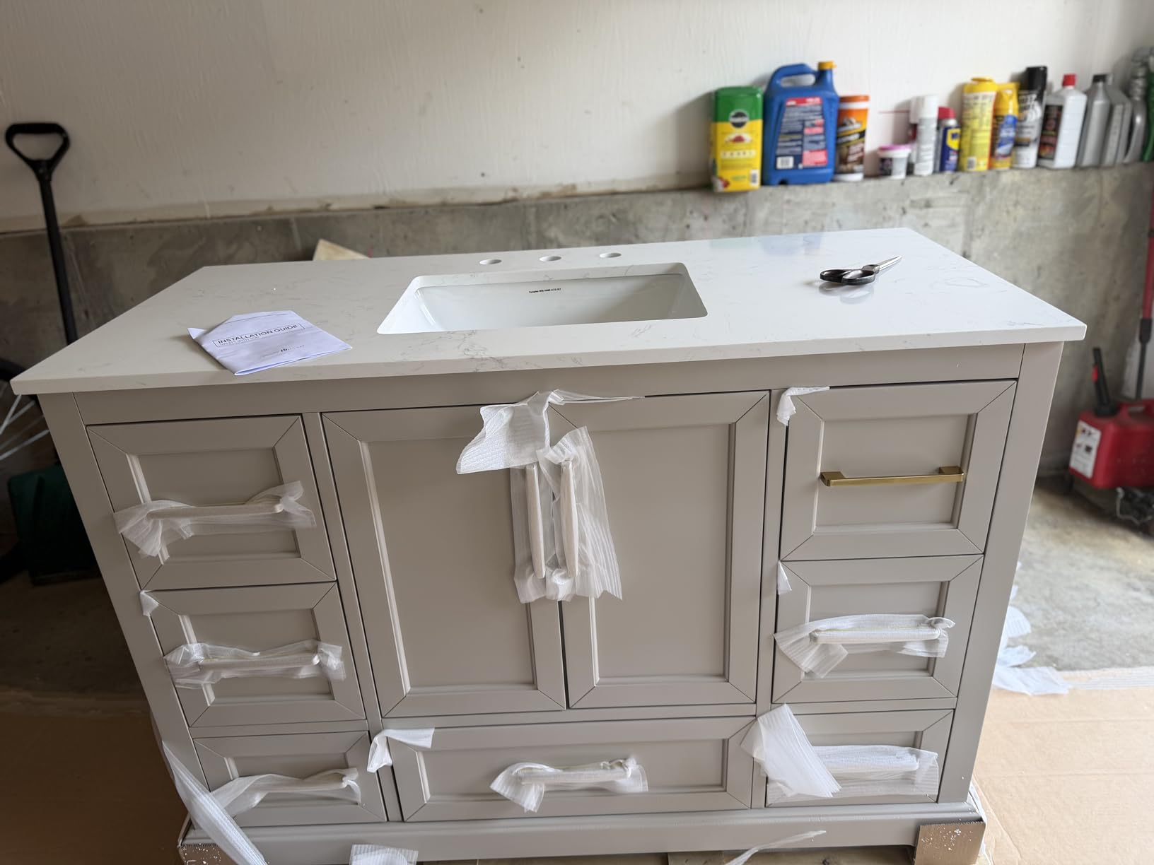60 Inch Bathroom Vanity with Double Sink Combo, Greige customer photo 2