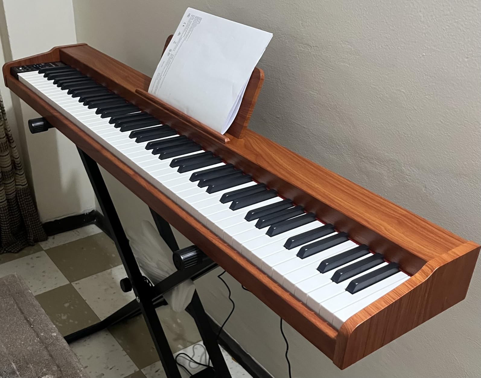 Donner DEP-1S Piano Keyboard 88 Keys, Beginner Digital Piano with 88 Key Velocity-Sensitive Keyboard, Record, Bluetooth, Chord, Bundle With Piano Stand, Piano Stickers, Sustain Pedal, Natural customer photo 2