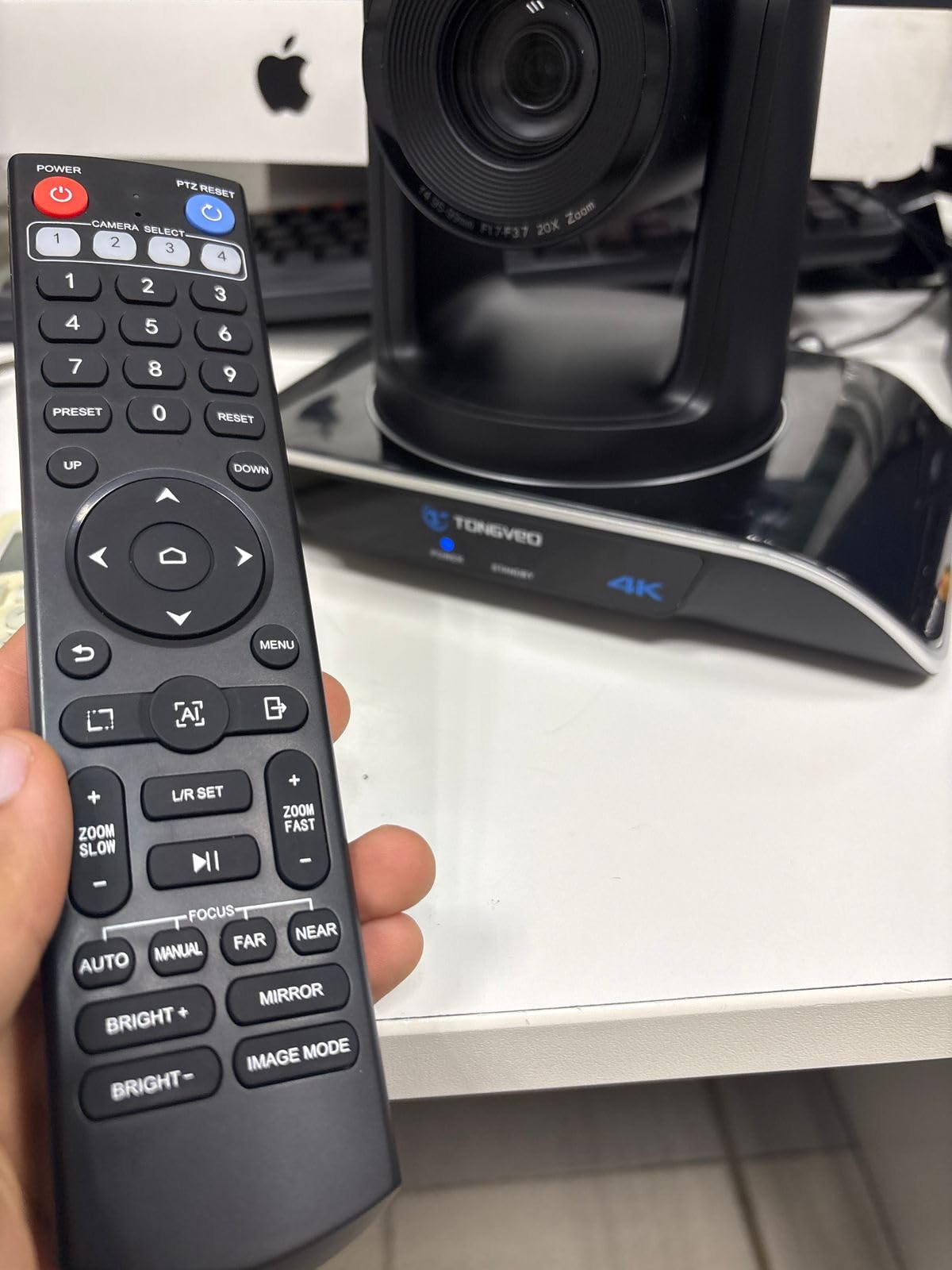 4K Conference Room Camera System AI Auto-Tracking 4K PTZ Camera 3X Optical Zoom 93° Wide Angle USB3.0 HDMI Output and Wireless Bluetooth Speakerphone with Mics for Conferencing Worship Church Medical customer photo 2