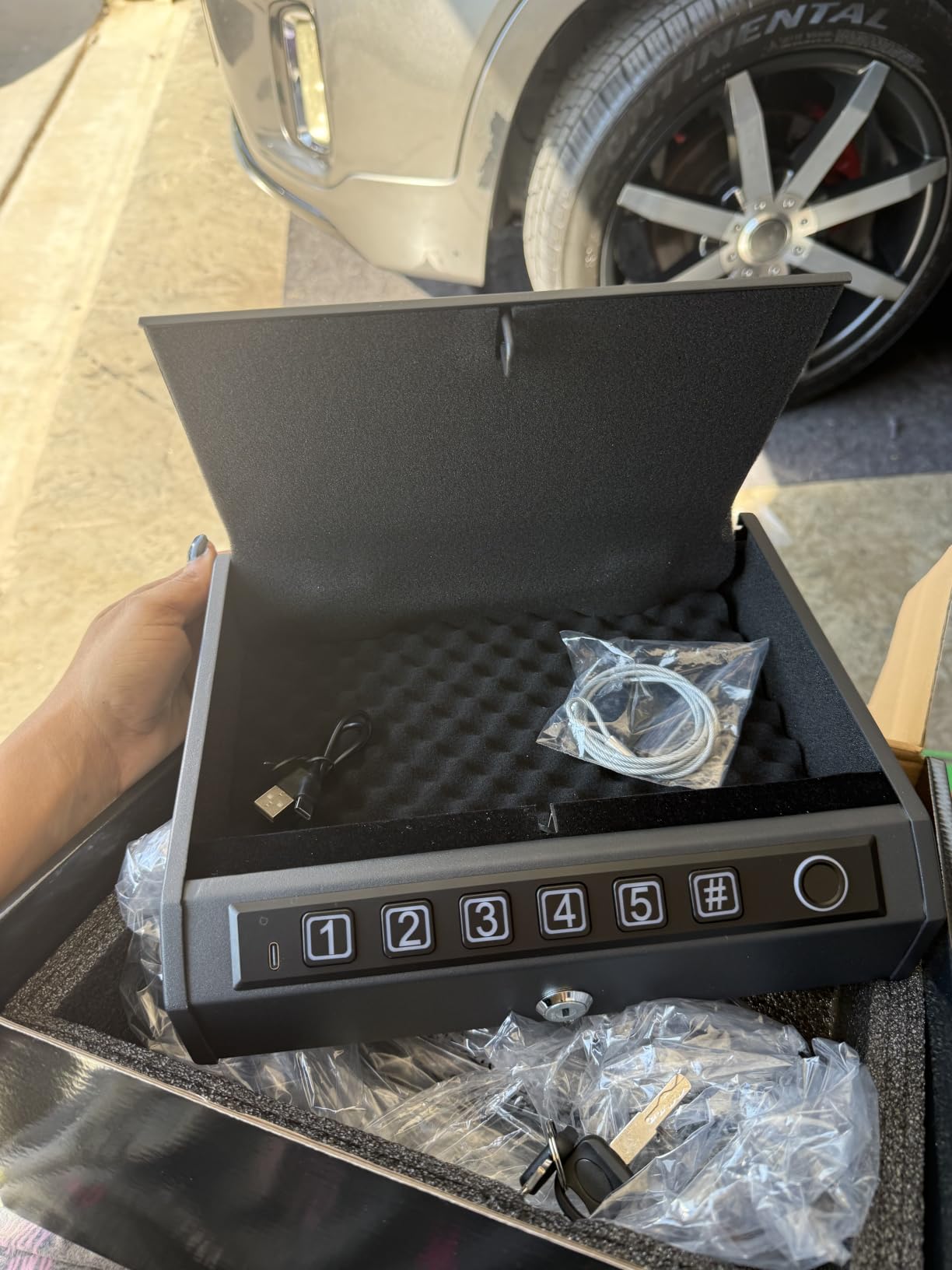 Biometric Gun Safe for Handguns, Pistol Safe Fits 2-3 Handguns customer photo 1