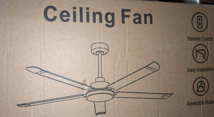 Ohniyou 84'' Industrial Ceiling Fan with Light for Shop, Garage, Black customer photo 1