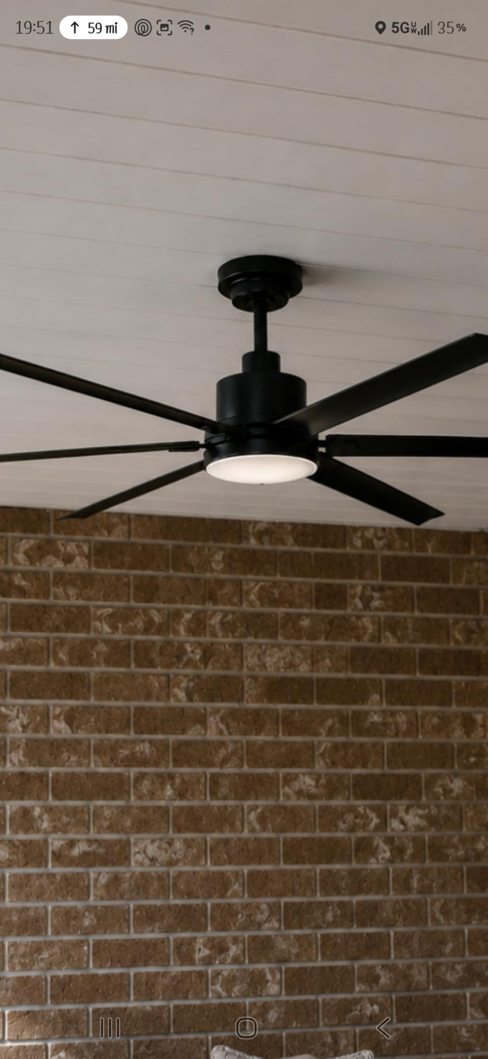 Ohniyou 84'' Industrial Ceiling Fan with Light for Shop, Garage, Black customer photo 2