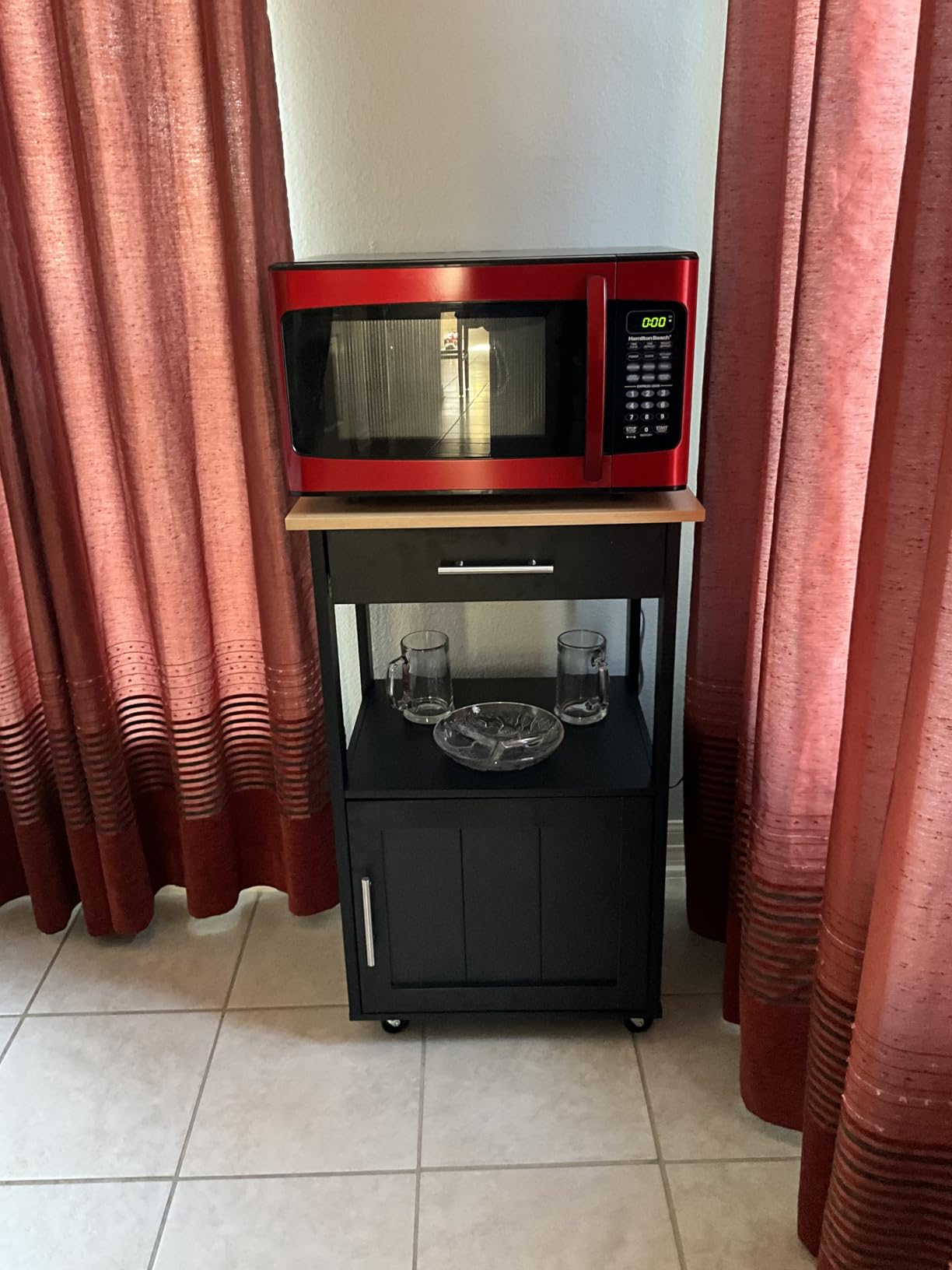 Shintenchi Kitchen Island Cart with Storage, Rolling Microwave Table customer photo 2
