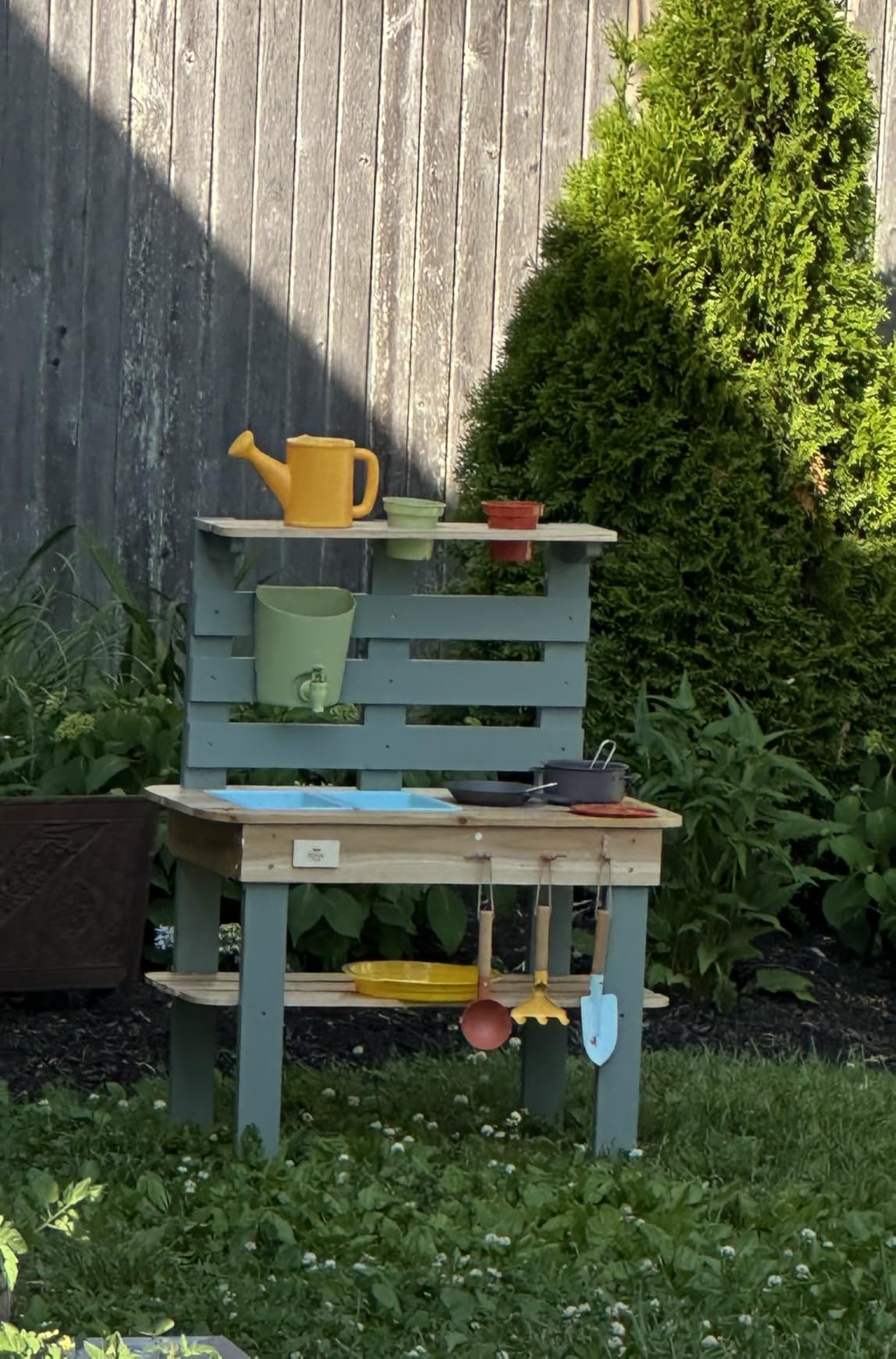 Lehoo Castle Mud Kitchen for Kids Outdoor, Wooden Play Kitchen Outdoor Fun customer photo 2