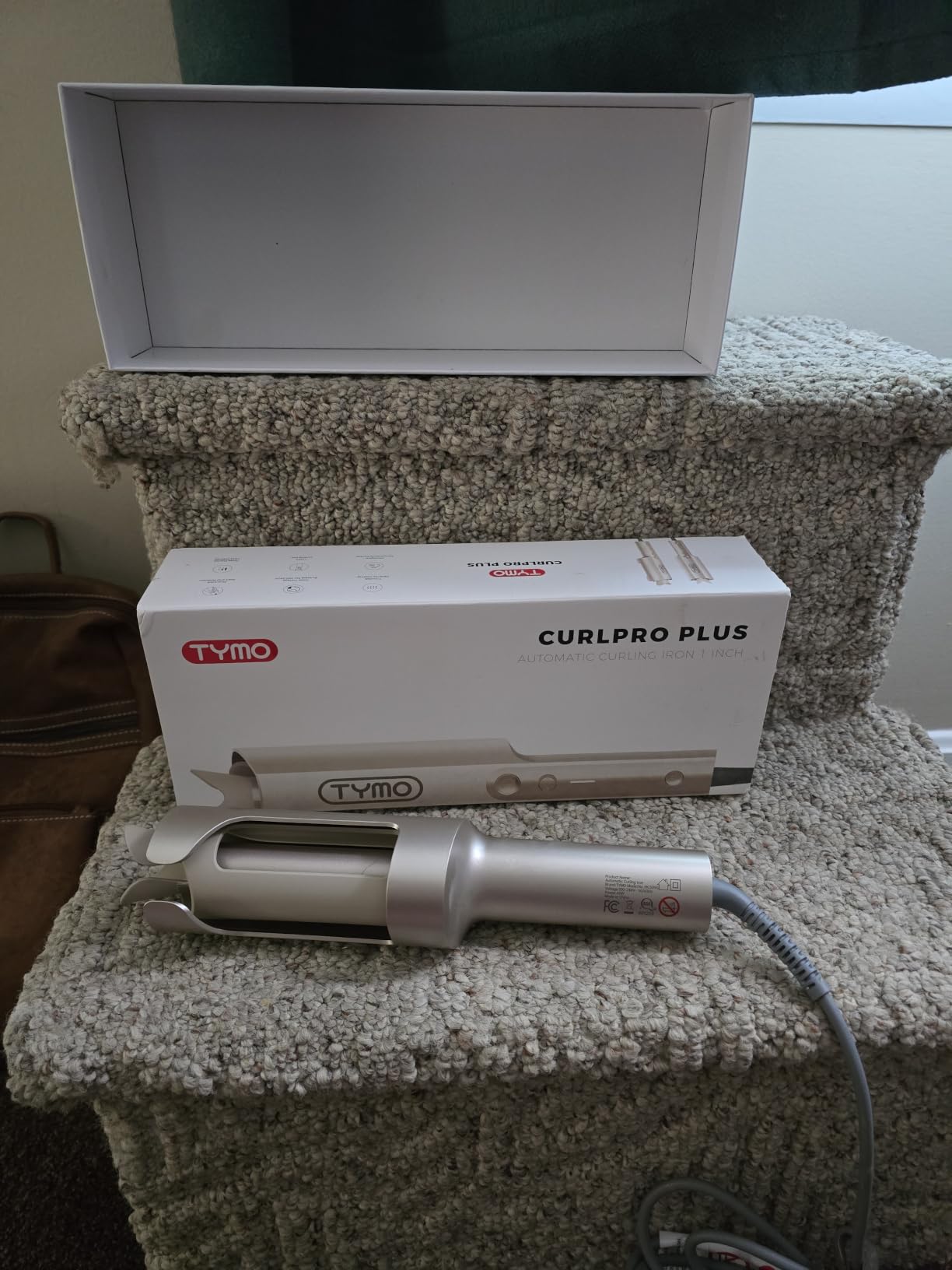 TYMO CurlPro Plus Automatic Rotating Curling Iron - Upgraded Long Barrel Curling Wand for Long Hair, Ceramic Hair Curler for Women, Anti-Scald, Tangle-Free, 600M Ionic, Dual Voltage, Grey, 1 Inch customer photo 1
