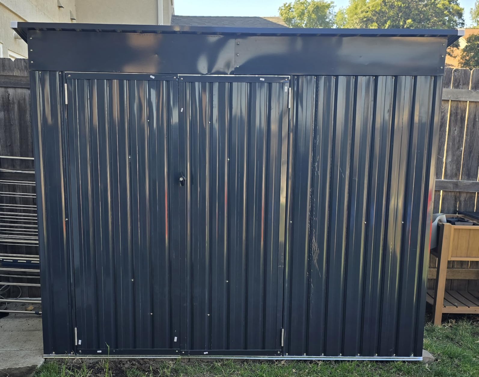 Aoxun 7.5'x4' Triple Door Shed Outdoor Storage Shed Black customer photo 1
