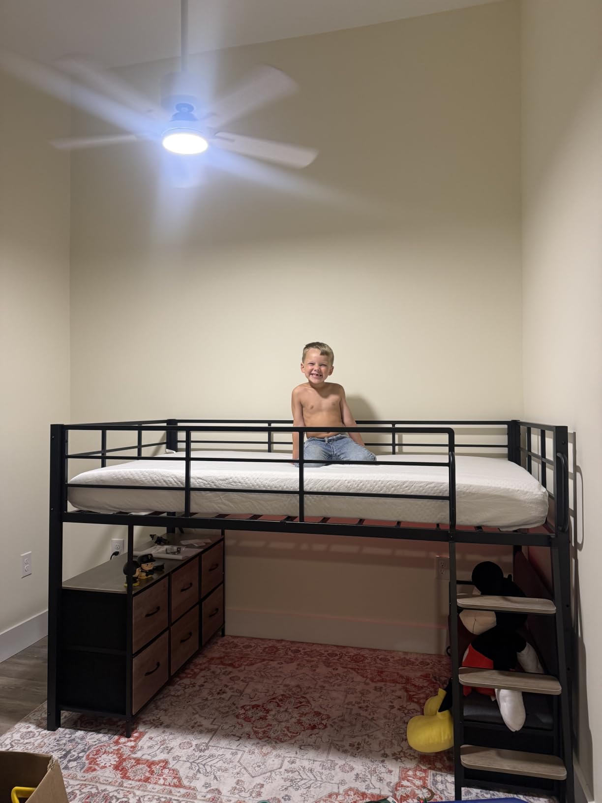 Dnxao Low Loft Bed Full Size with Desk and 9 Storage Drawers for Girls,Pink customer photo 1