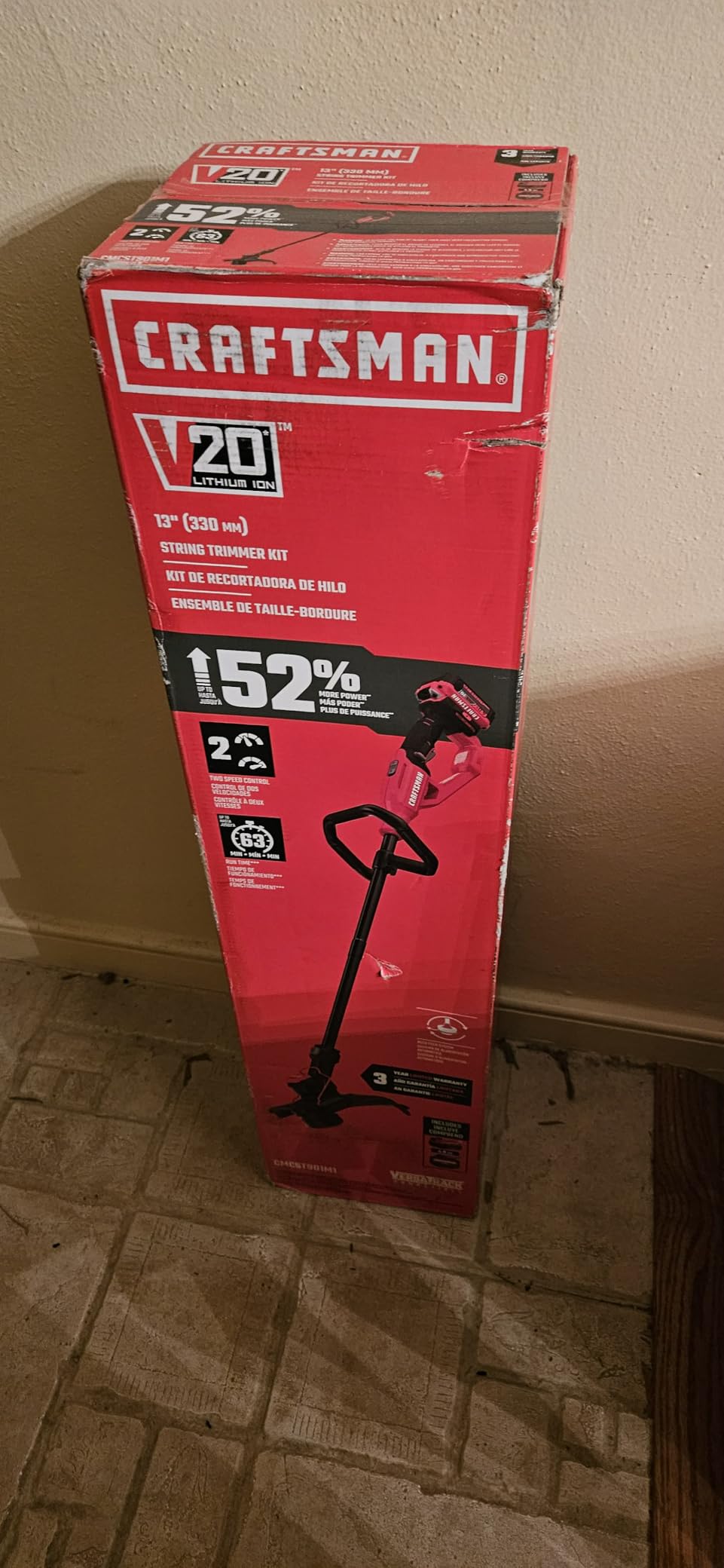 CRAFTSMAN V20 String Trimmer and Lawn Edger Kit with 4Ah Battery and Charger, 13 in. Cordless Weed Wacker with Up to 63 Minutes Runtime, Lightweight (CMCST901M1) customer photo 1