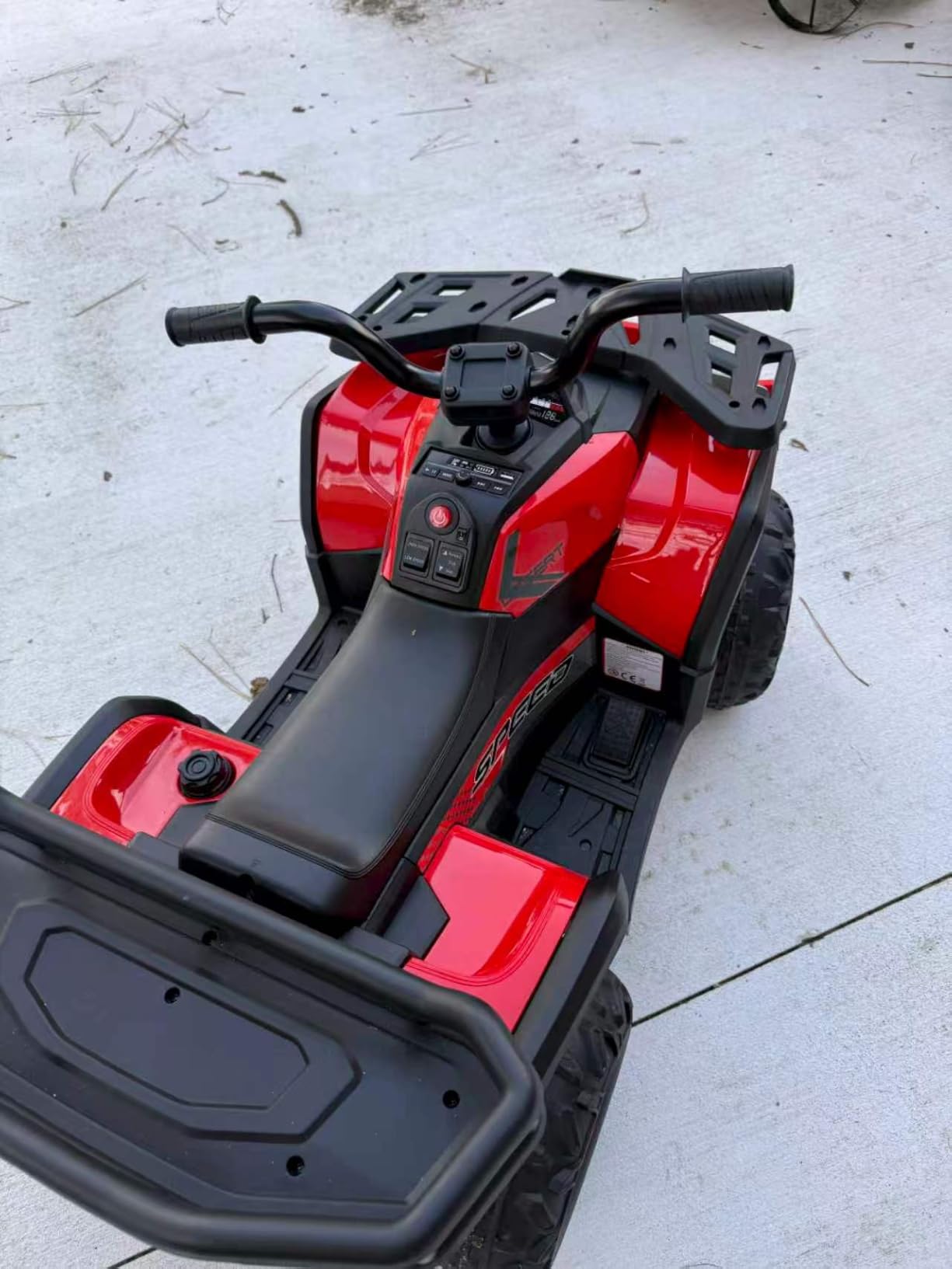24V 4x4 Ride on Toys Car, BLISSRIDE Kids ATV Quad w/Kneepads, 5Mph Max Speed, Music, LED Lights, Rear Storage Rack, Big Tires, Safe Soft Start&Brake, Electric 4 Wheeler for Kids Boys Girls, D Black customer photo 1