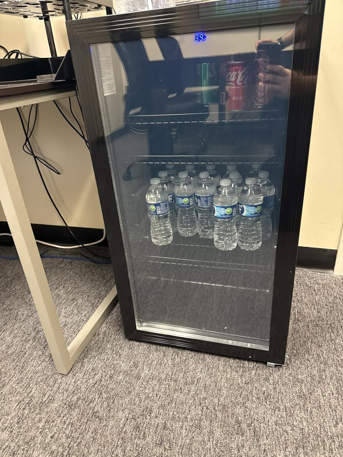 Tehanld Lighted Beverage Refrigerator, 68-Can Gaming Mini Fridge | RGB illuminated glass door, 1.8 cu.ft, 35-65°F digital control, quiet drink cooler for bedroom, game room, home bar customer photo 2