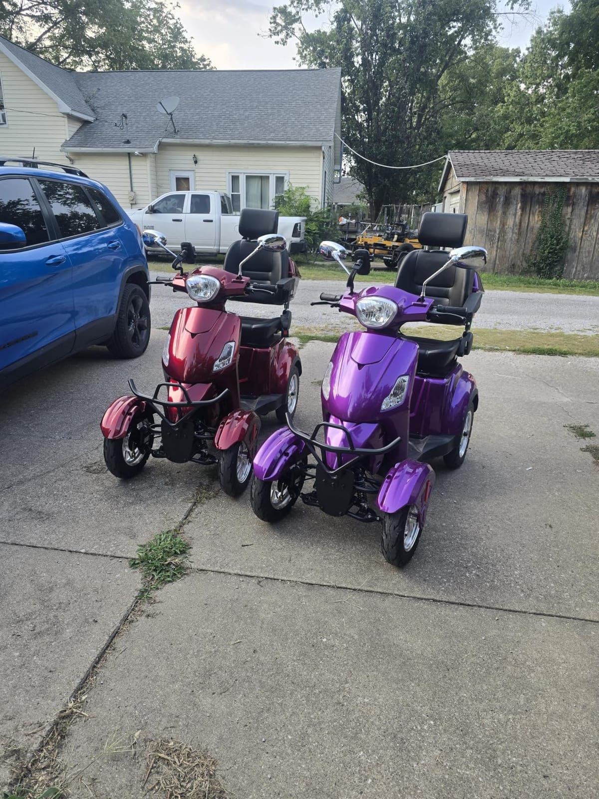 Super Large Electric 4 Wheel Mobility Scooters, Heavy Duty 800W Wheelchair Device, 25 Miles Long Range, All Terrain Mobility Scooter,Speed Adjust, Remote Key,Receive Ready to Ride (Blue) customer photo 2