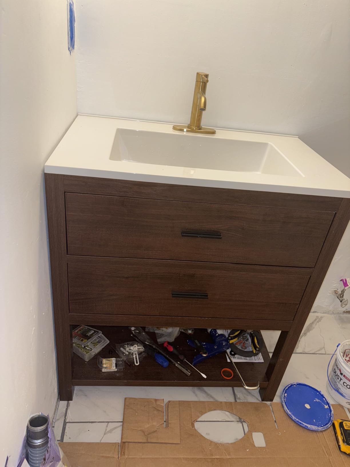 30 Inch Bathroom Vanity with Sink, Rustic Brown customer photo 2
