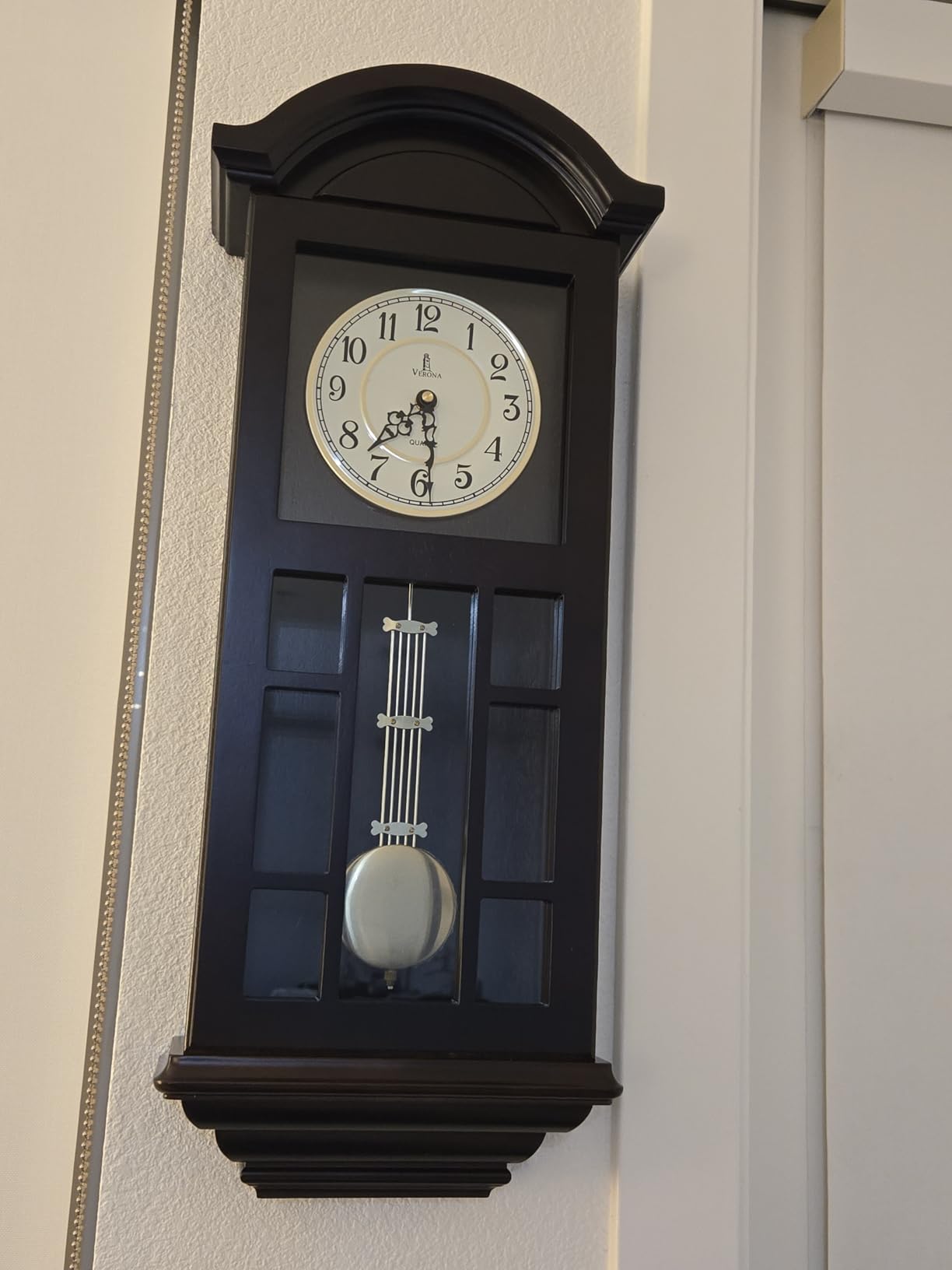 Pendulum Wall Clock, Hanging Wooden Grandfather Wall Clock, Quiet customer photo 2