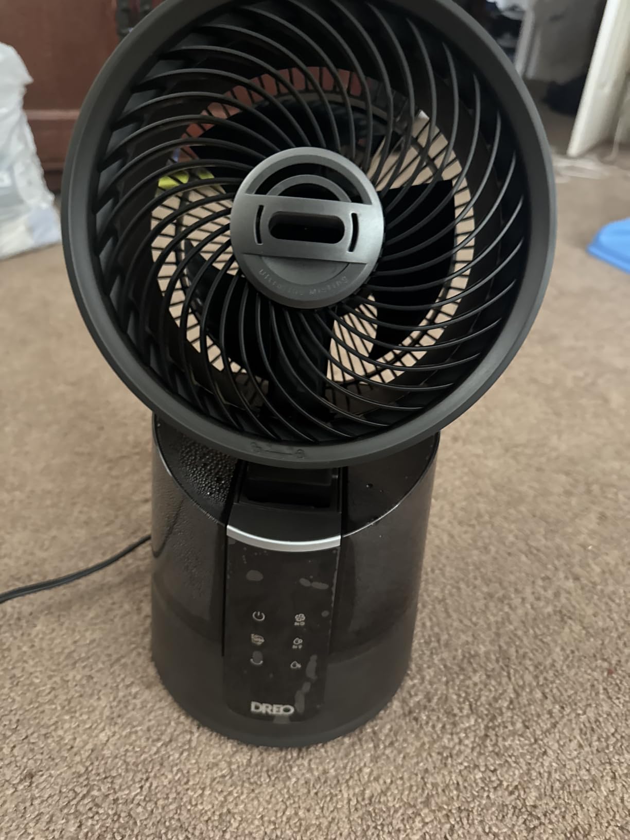 DREO TurboCool Misting Fan 516, 5℉ Drop Cooling Fans that Blow Cold Air | 150°+30° Omni-directional Oscillating, Evaporative air cooler, 26 ft/s Wind, Ultrafine Mist, 20dB, 6 Speeds 2 Modes, Grey customer photo 1