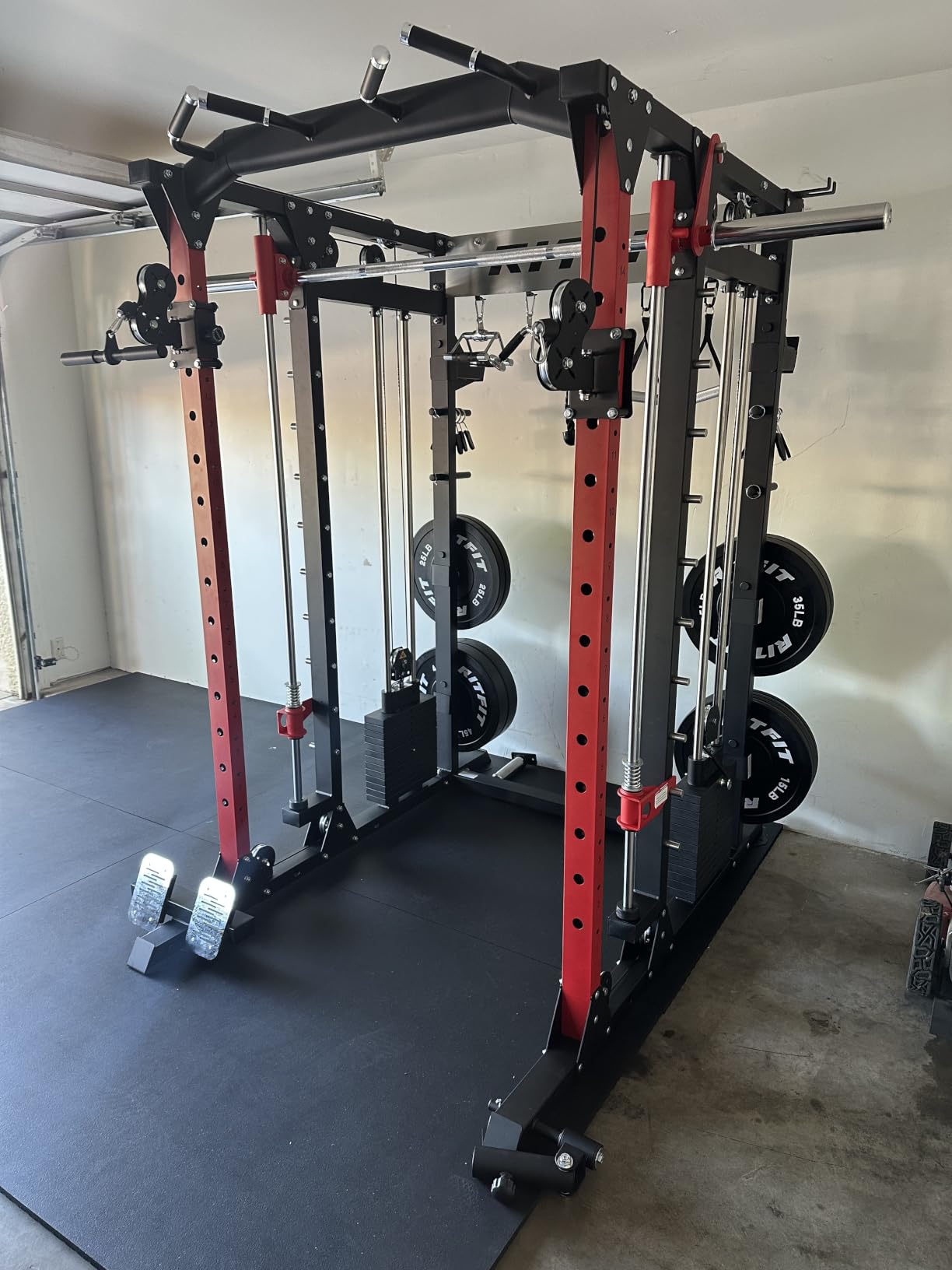 RitFit Buffalo Smith Machine with Steel Weight Stack, Home Gym Power Cage | 2x3 Steel Power Cage, Aluminum Cable Crossover & LAT Pulldown, Selectorized Weight Stack customer photo 2