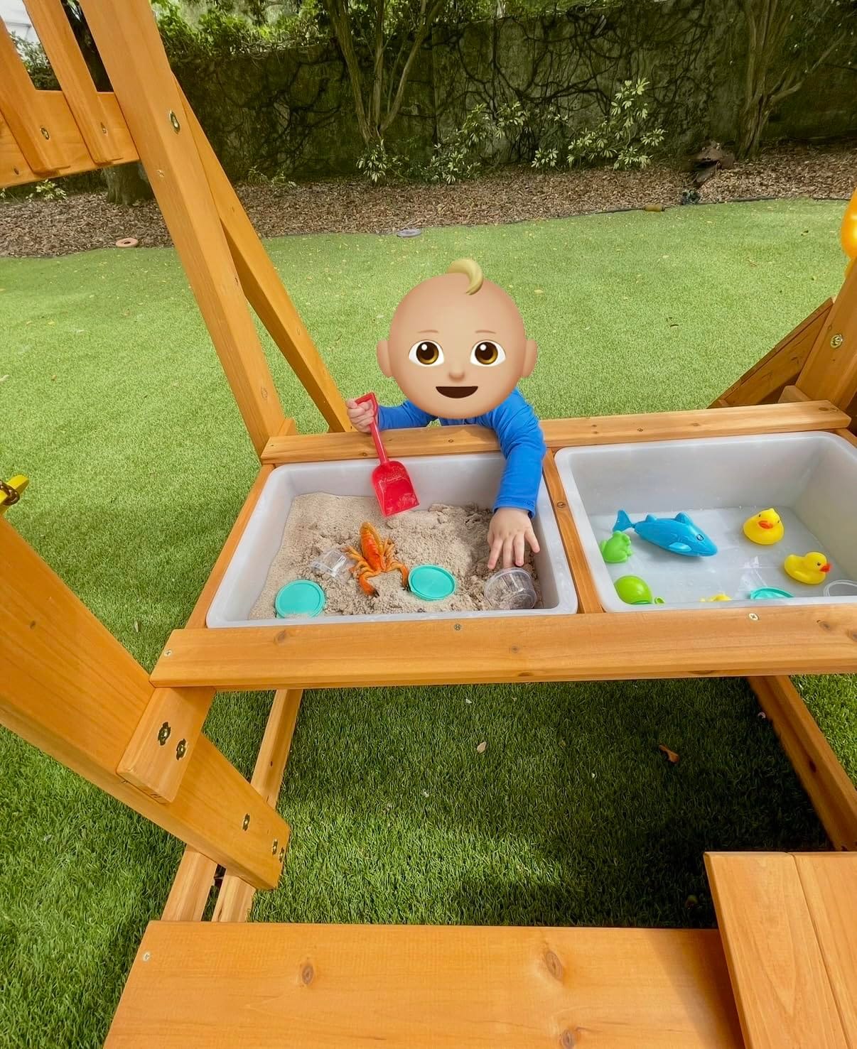 SUNIBOXI Wooden Swing Sets for Backyard, for Ages 3-8 customer photo 2