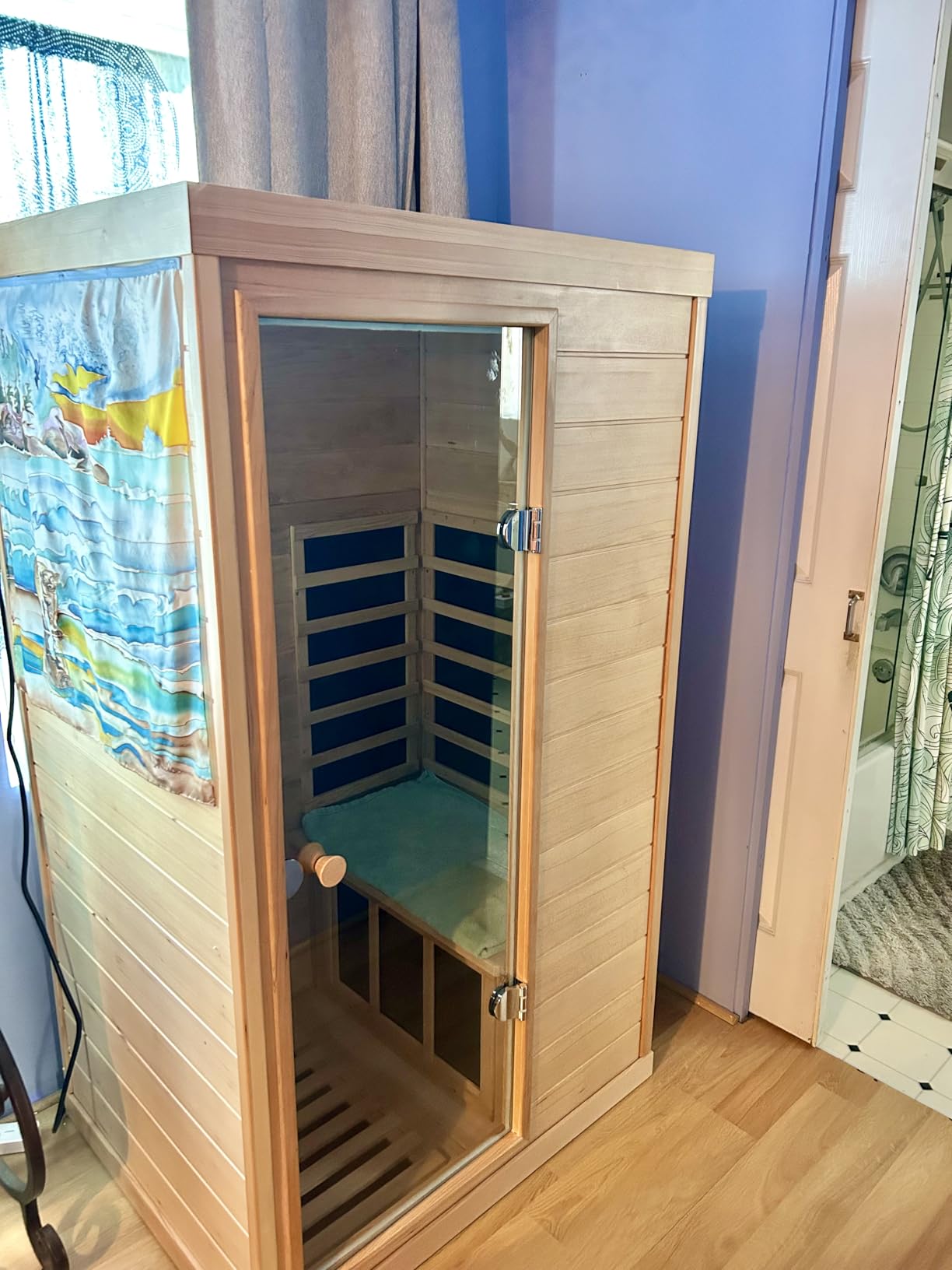 LTCCDSS Full Spectrum Outdoor Sauna 4 Person, Far Infrared Sauna, Low EMF Sauna Room for Home, Low EMF Heaters | Chromotherapys | Bluetooth Speakers | Canadian Hemlock | 73.09 * 48.66 * 83.5 in customer photo 1