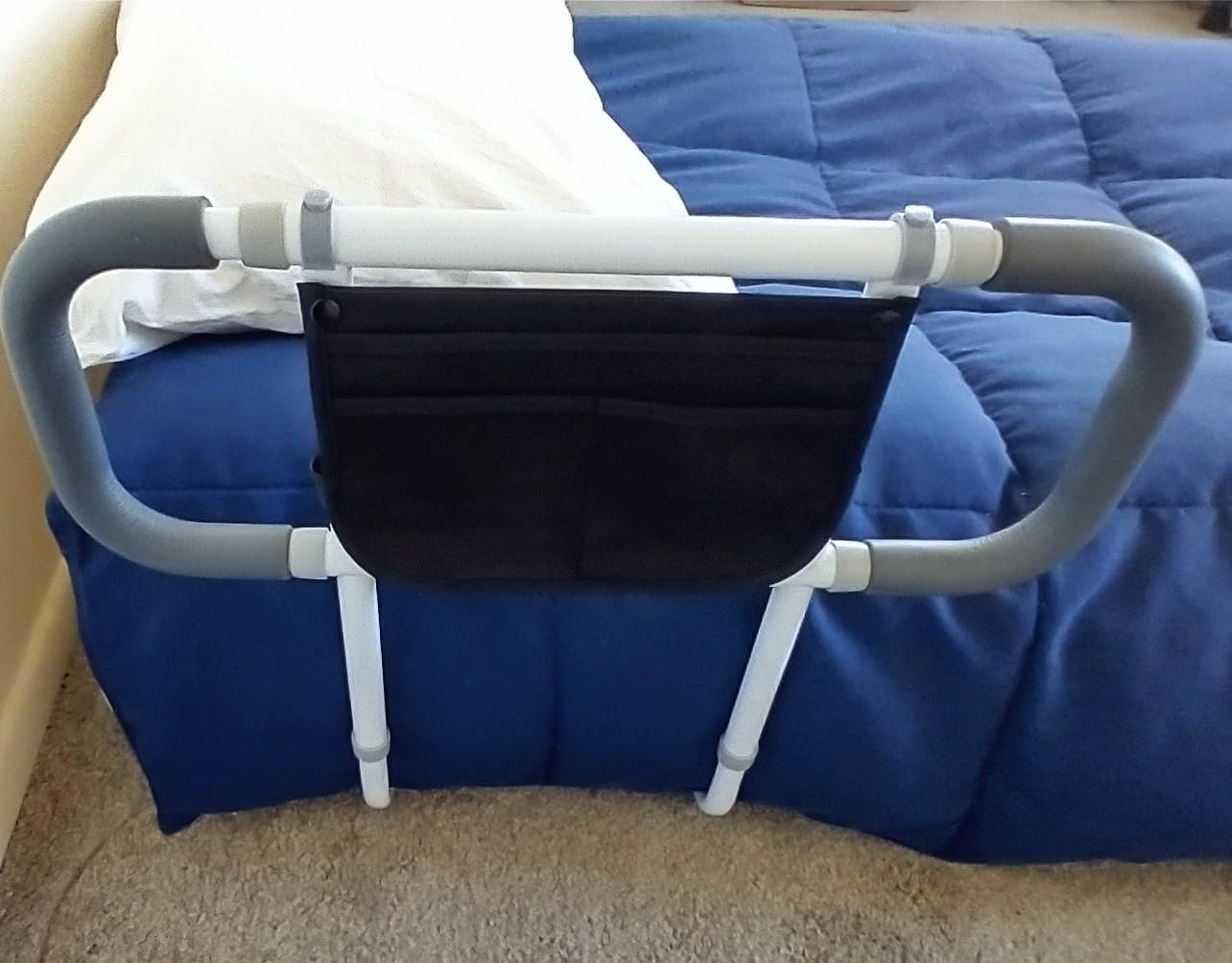 Bed Rails for Elderly Adults Safety - Extended Bed Assist Rail for Seniors - Adjustable Beds Side Rails Handle Support Bar Bed Guard with Storage Bag & Fixing Strap, Fit King Queen Full Twin Beds customer photo 1